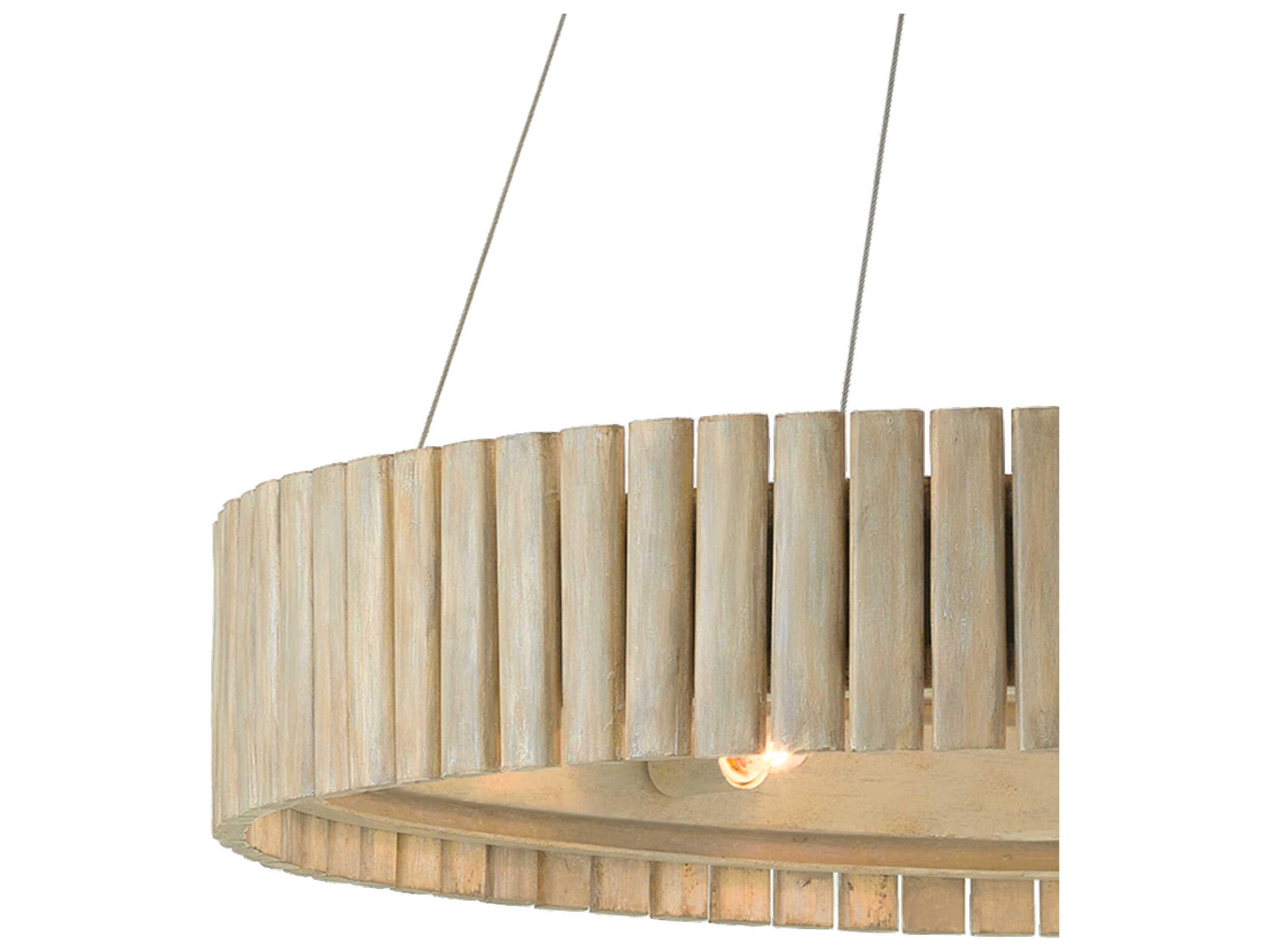 Currey & Company Tetterby 6-Light Light Taupe Smokewood Brown Chandelier