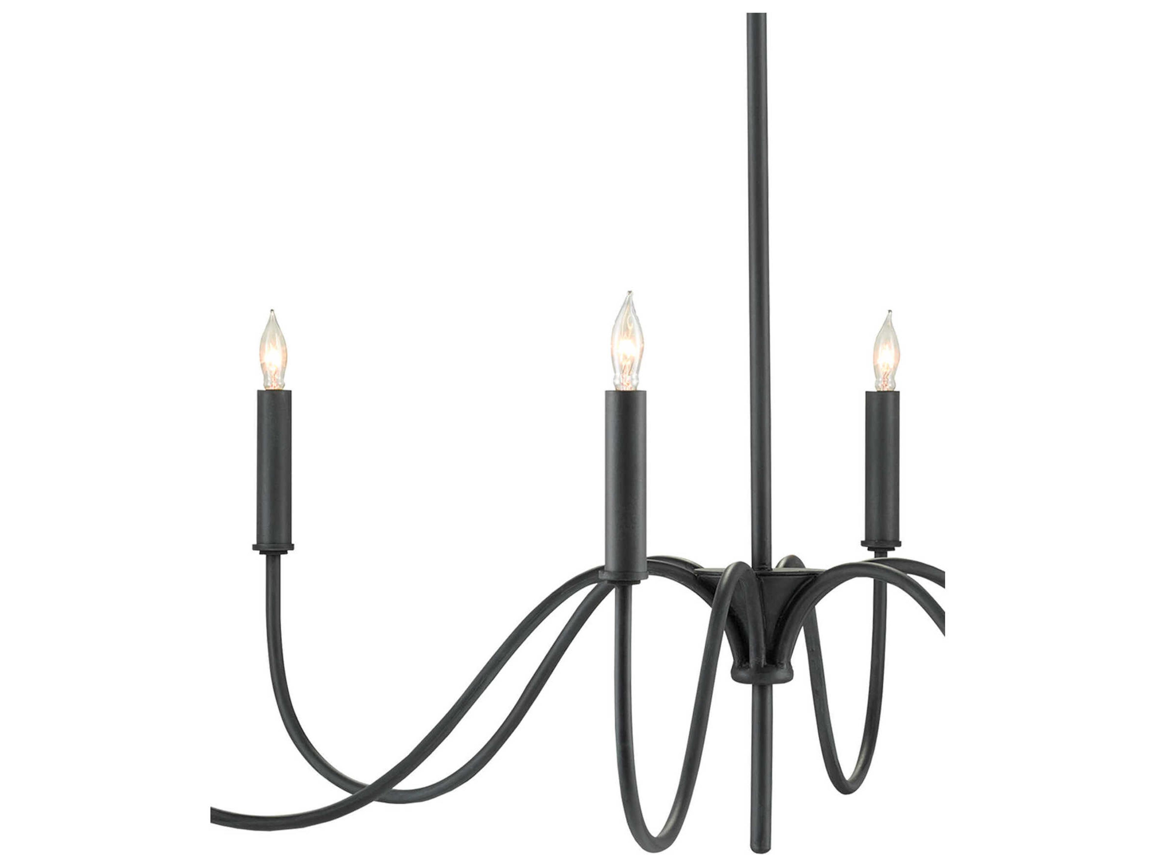 Currey & Company Tirrell 6-Light Antique Black Candelabra Chandelier