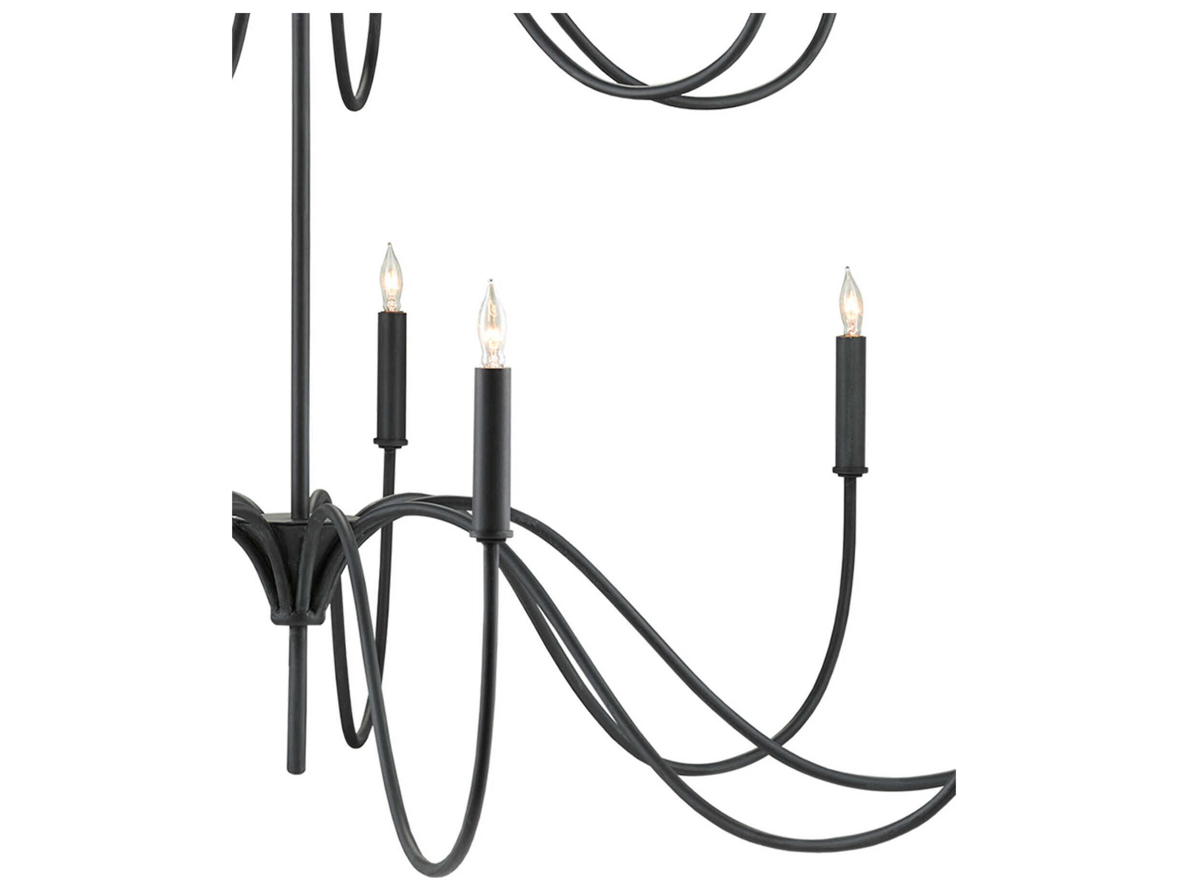 Currey & Company Tirrell 15-Light Antique Black Candelabra Chandelier