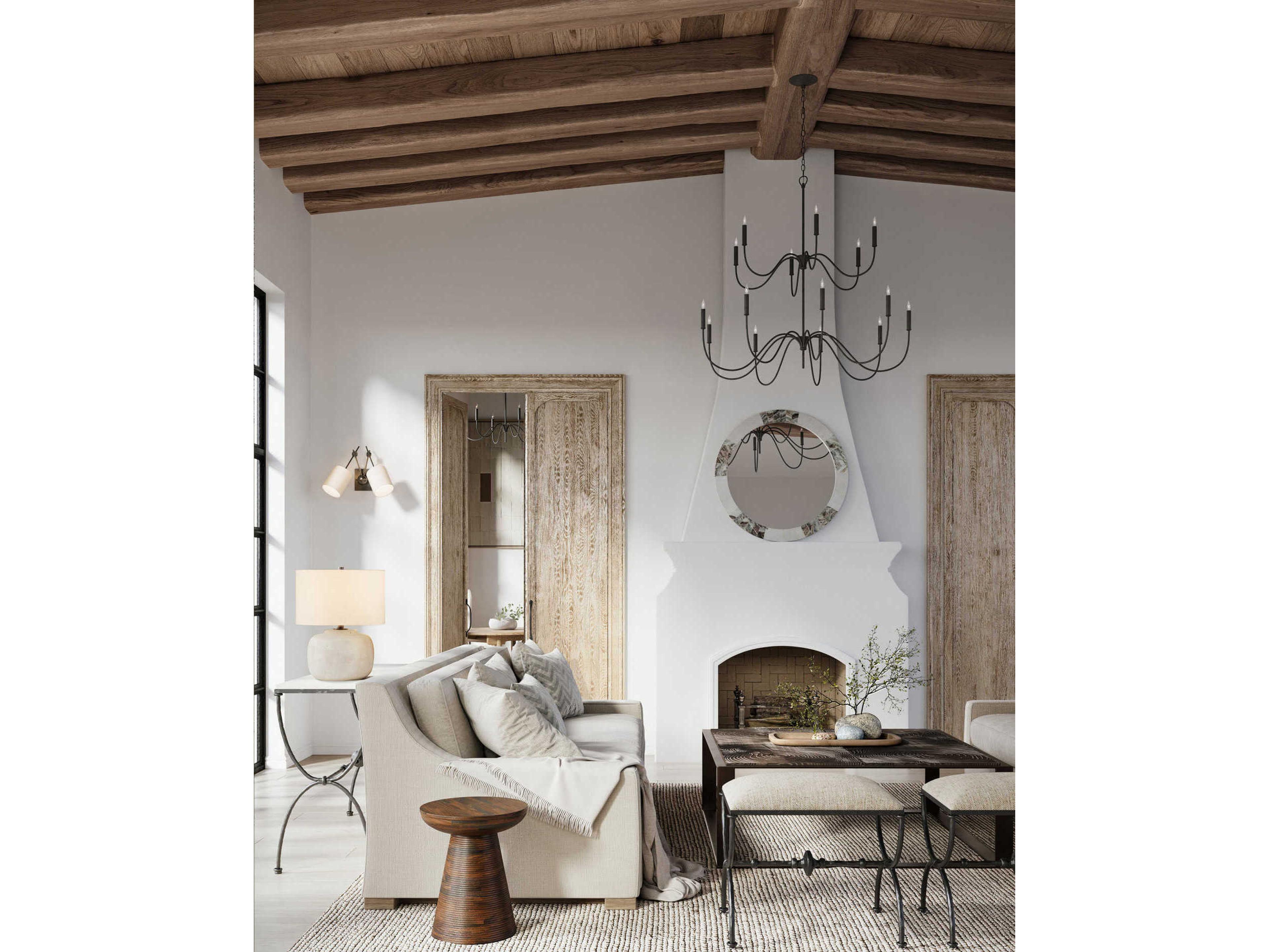 Currey & Company Tirrell 15-Light Antique Black Candelabra Chandelier