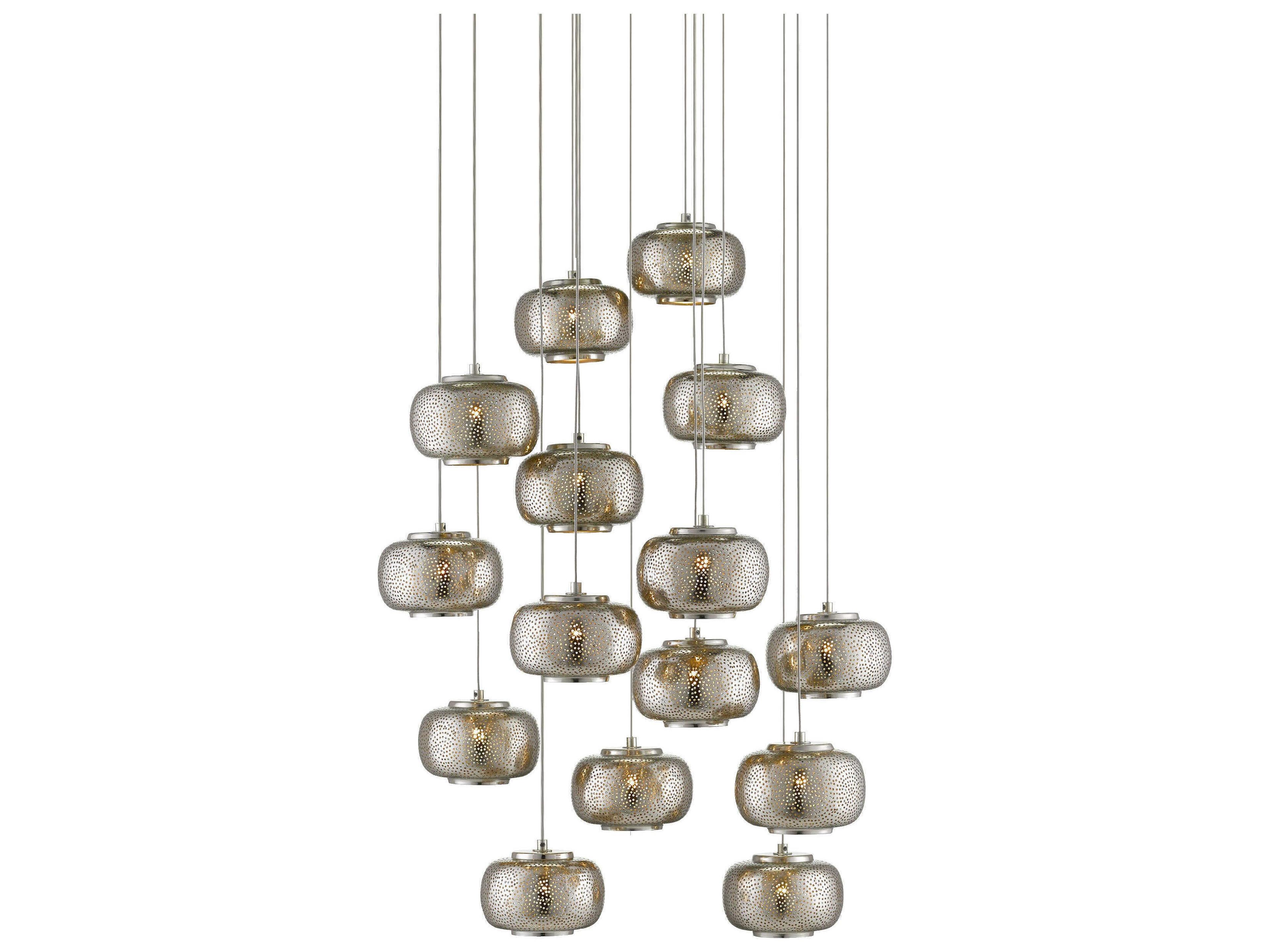 Pepper 15-Light Painted Silver Nickel Globe Pendant