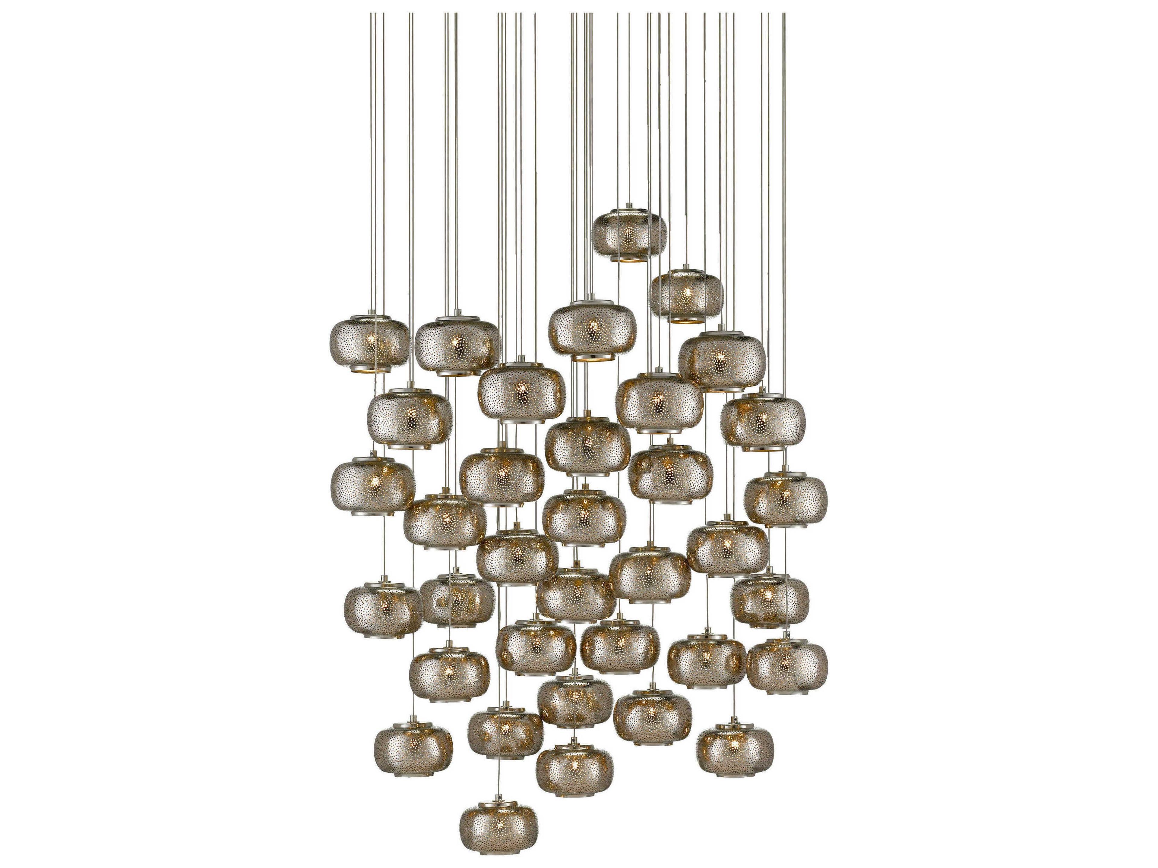 Pepper 36-Light Painted Silver Nickel Globe Pendant