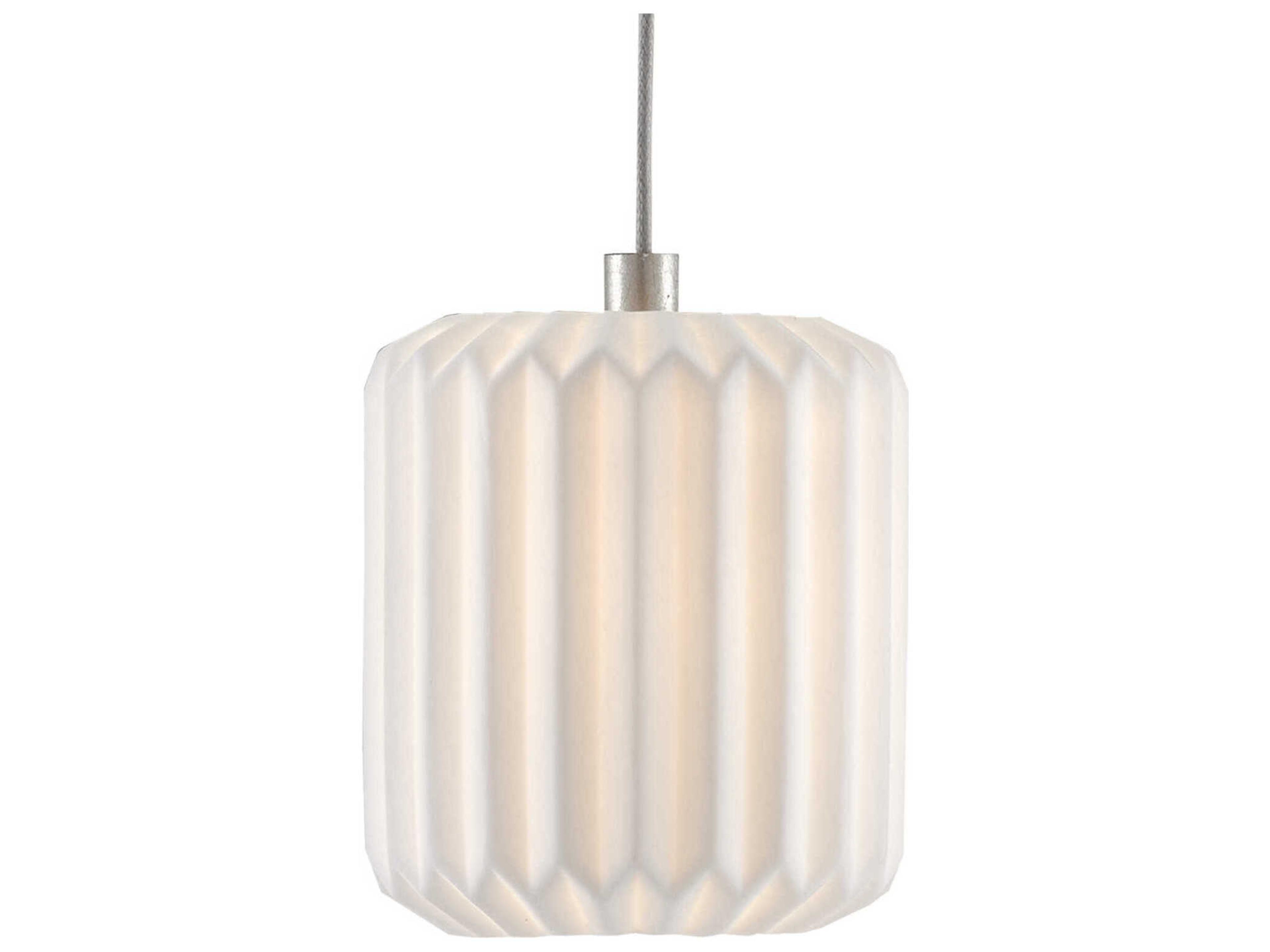 Currey & Company Dove 15-Light Painted Silver White Cylinder Pendant