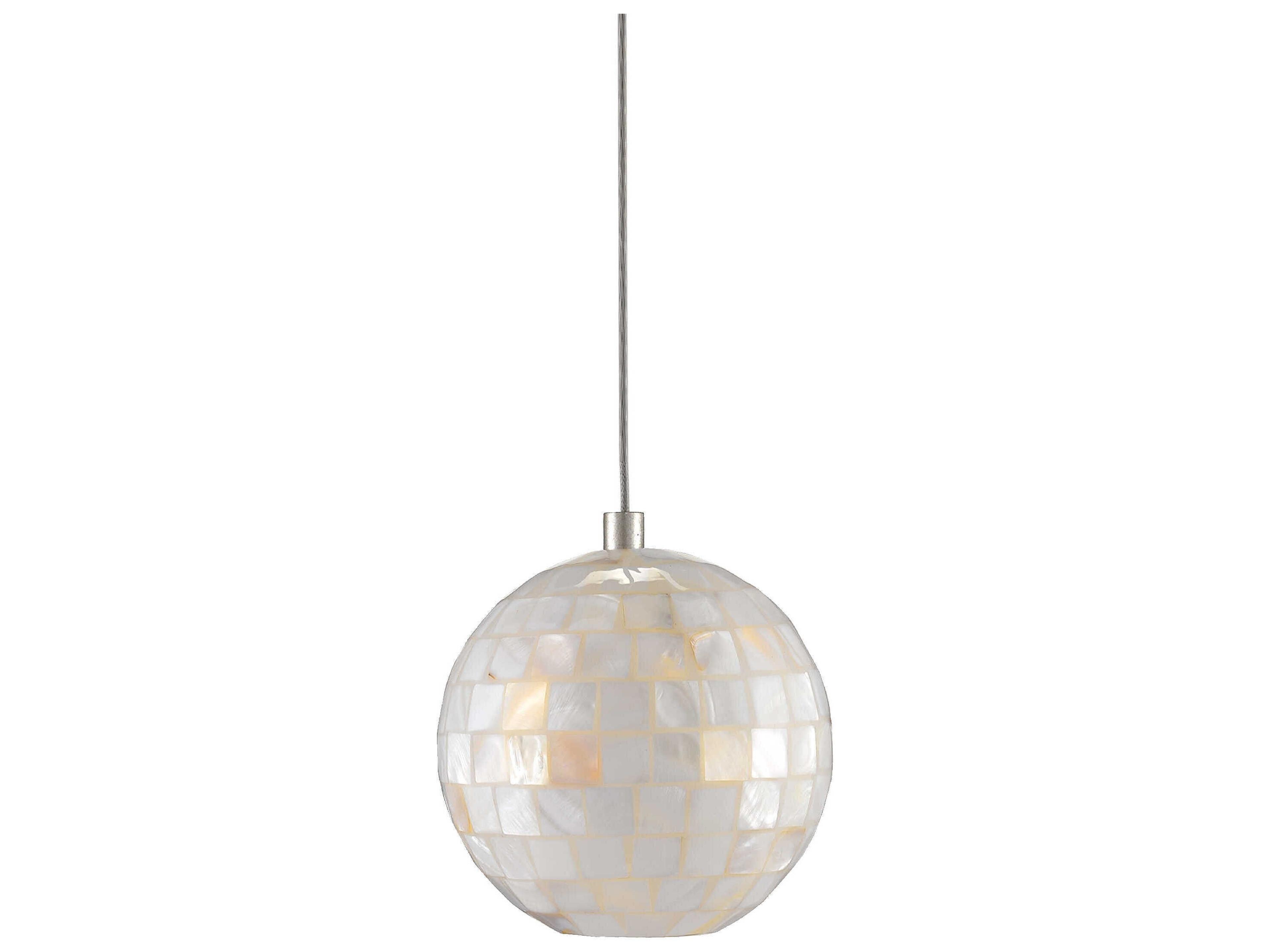 Finhorn 1-Light Painted Silver Pearl Globe Mini Pendant