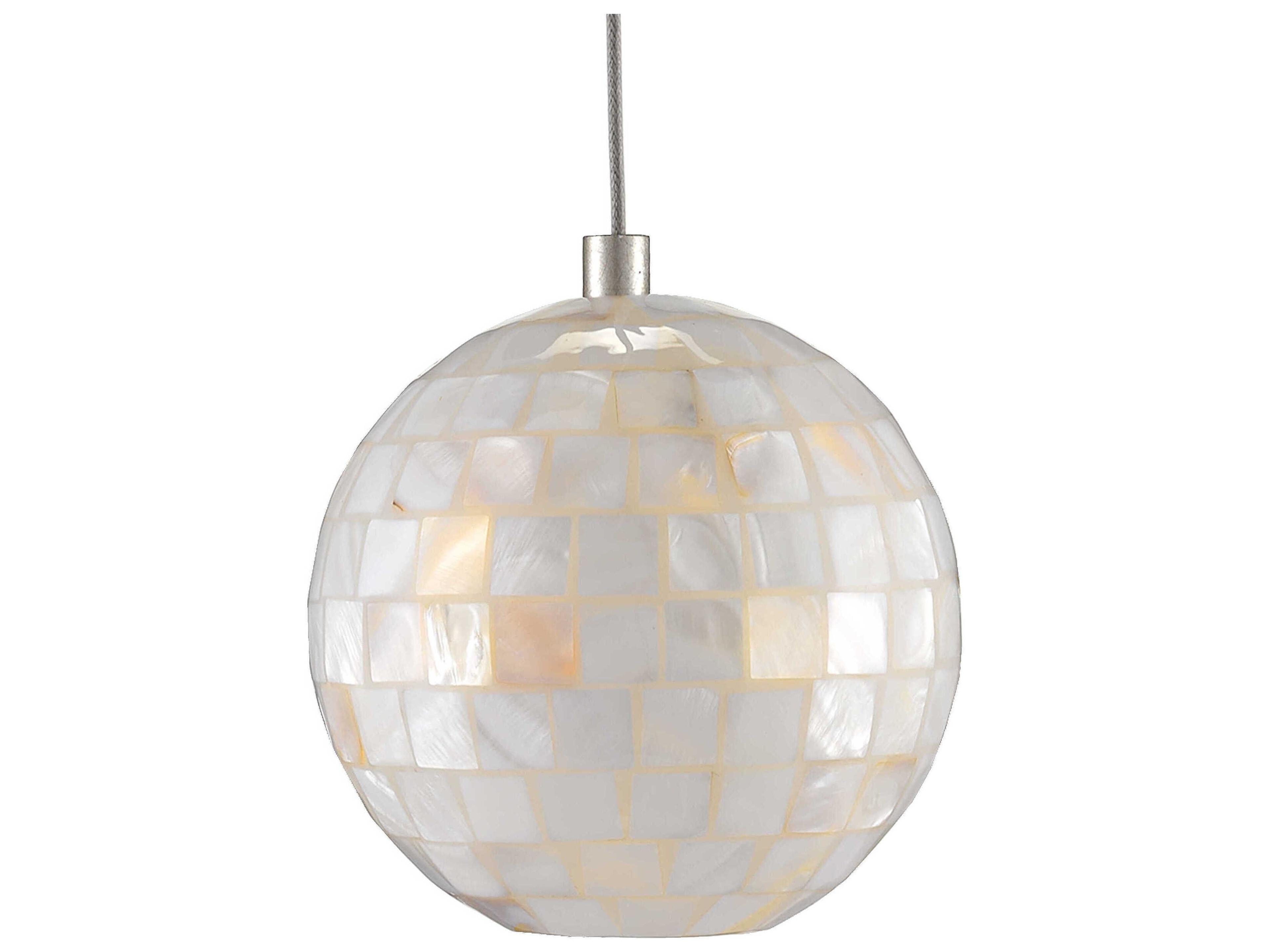 Currey & Company Finhorn 1-Light Painted Silver Pearl Globe Mini Pendant