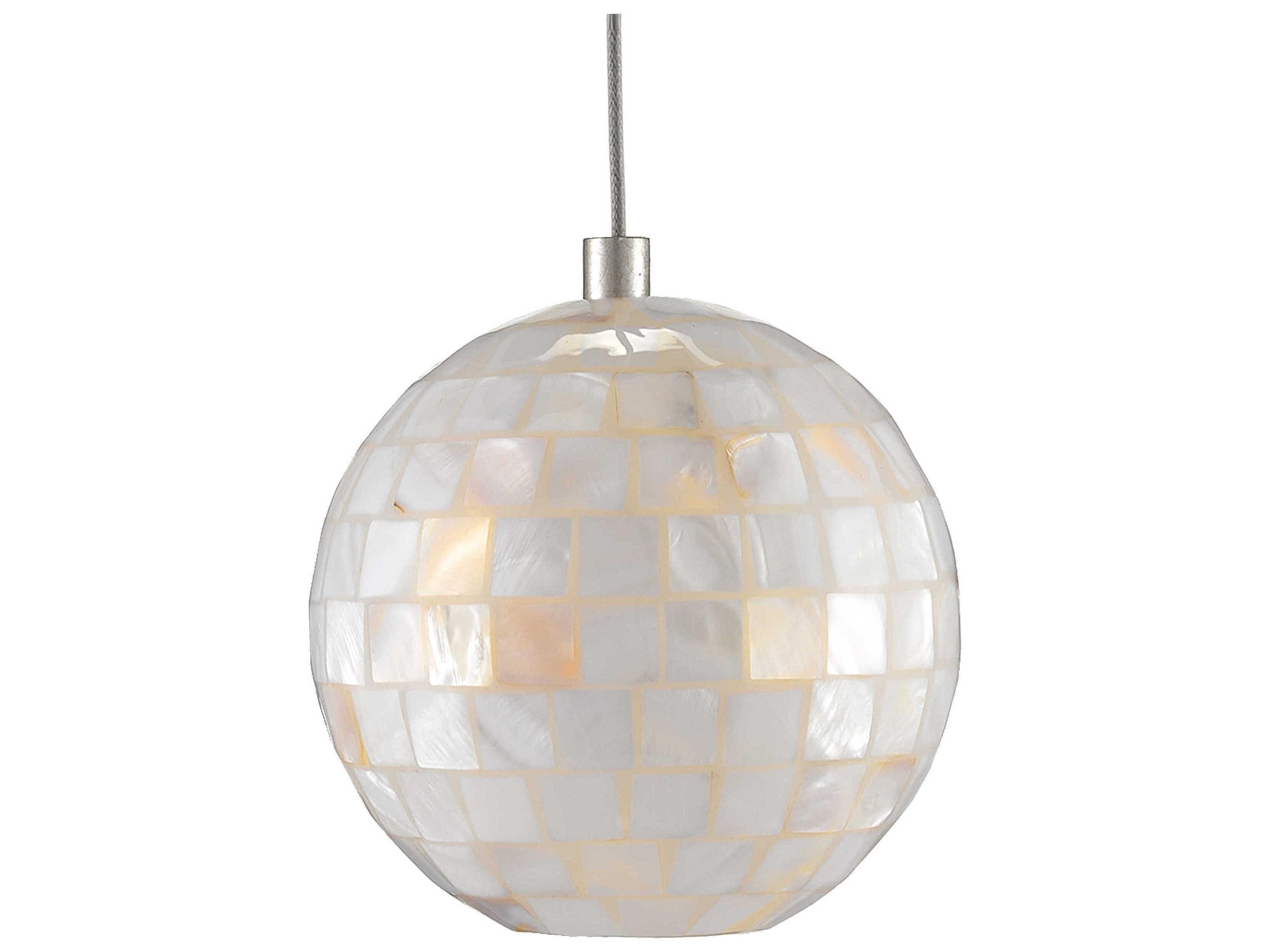 Currey & Company Finhorn 7-Light Painted Silver Pearl Globe Pendant