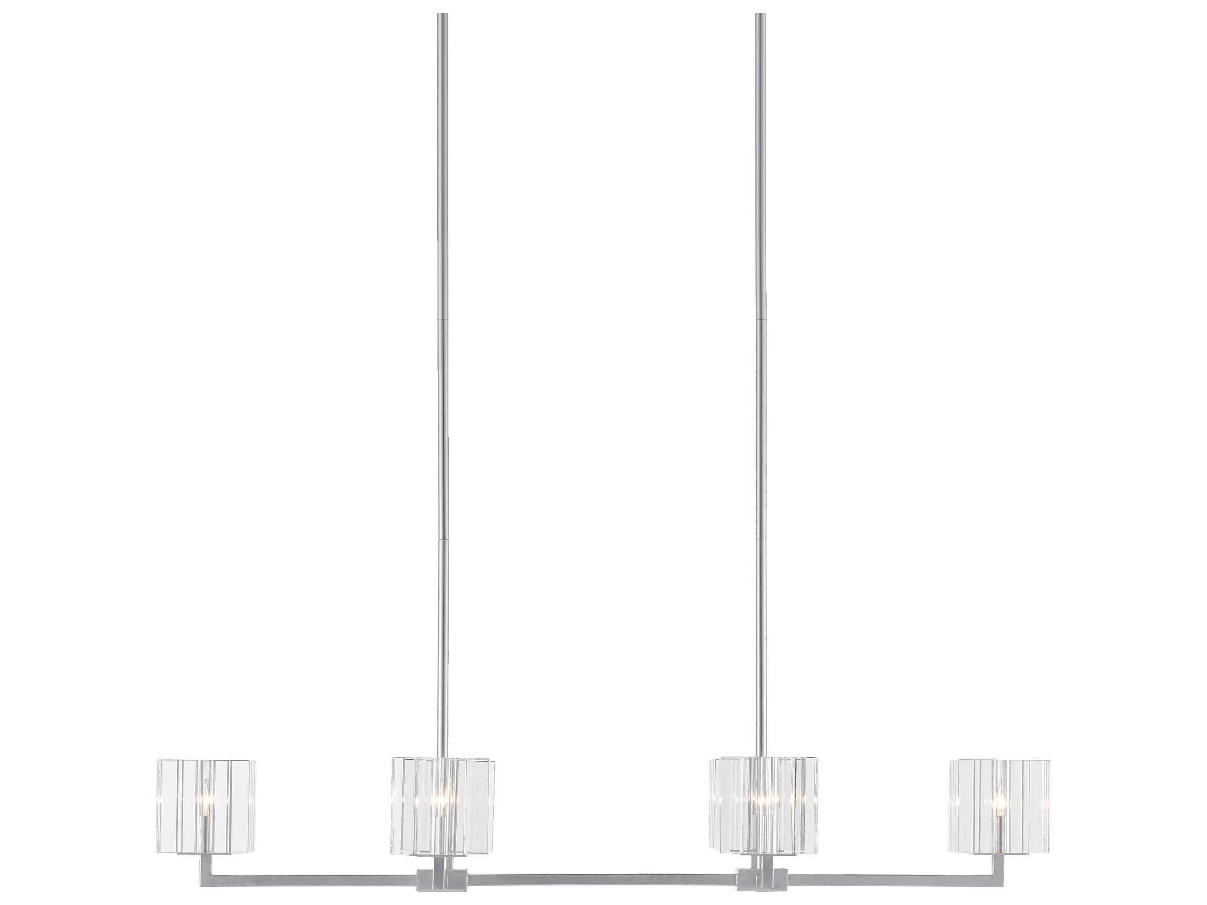 Currey & Company Valerio 6-Light Silver Leaf Crystal Island Pendant