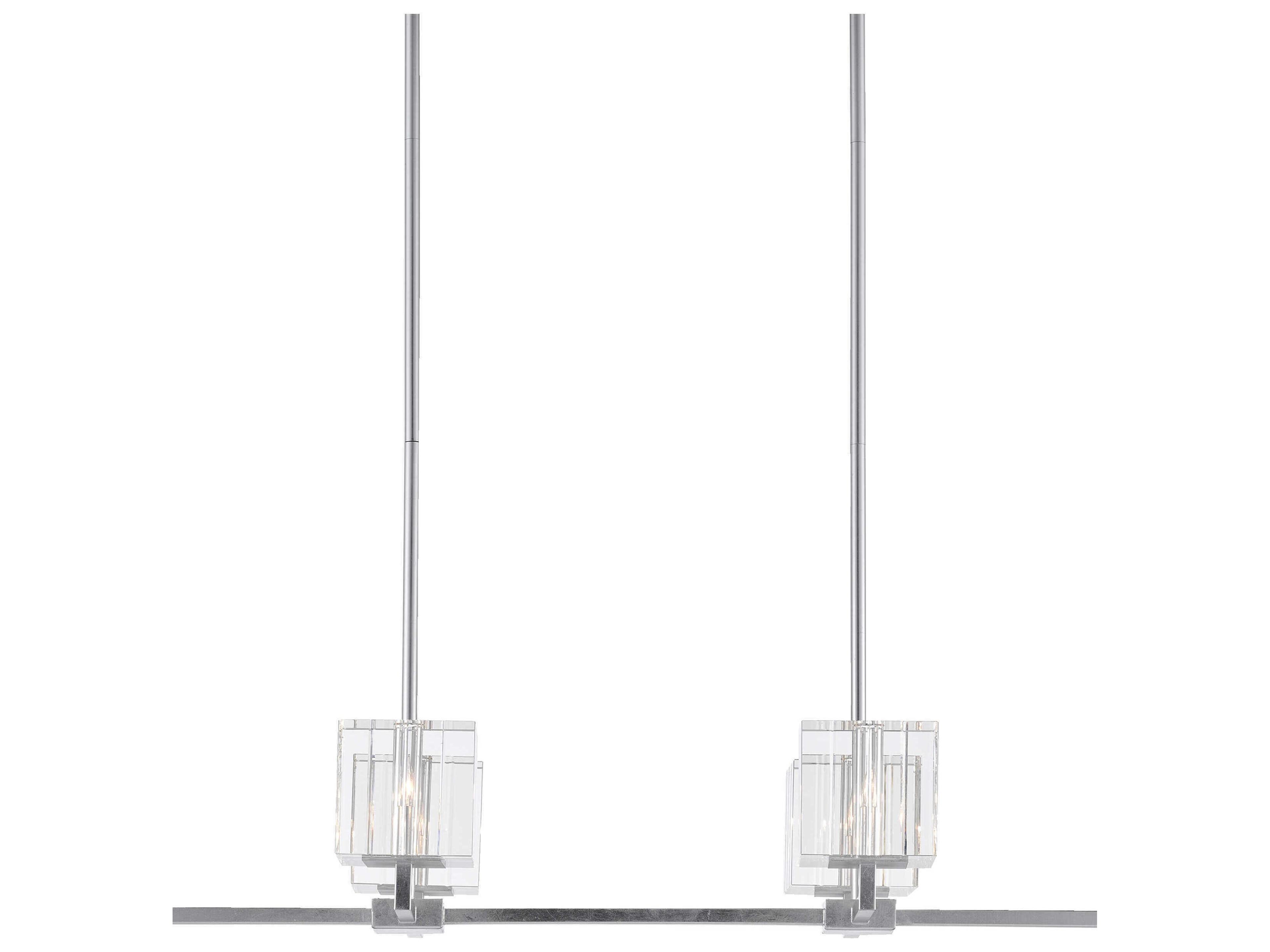 Currey & Company Valerio 6-Light Silver Leaf Crystal Island Pendant