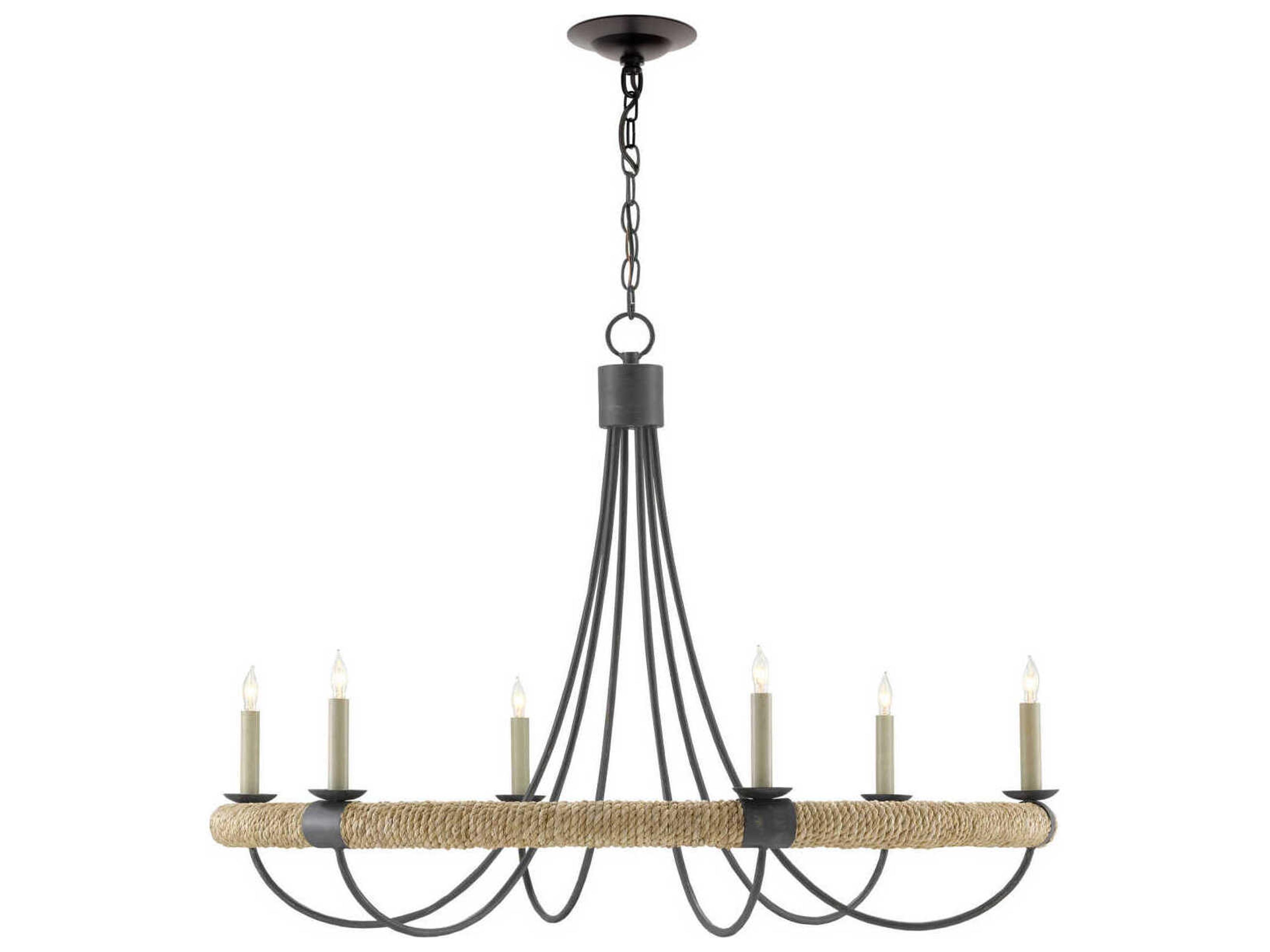 urrey & Company Shipwright 6-Light Black Chandelie