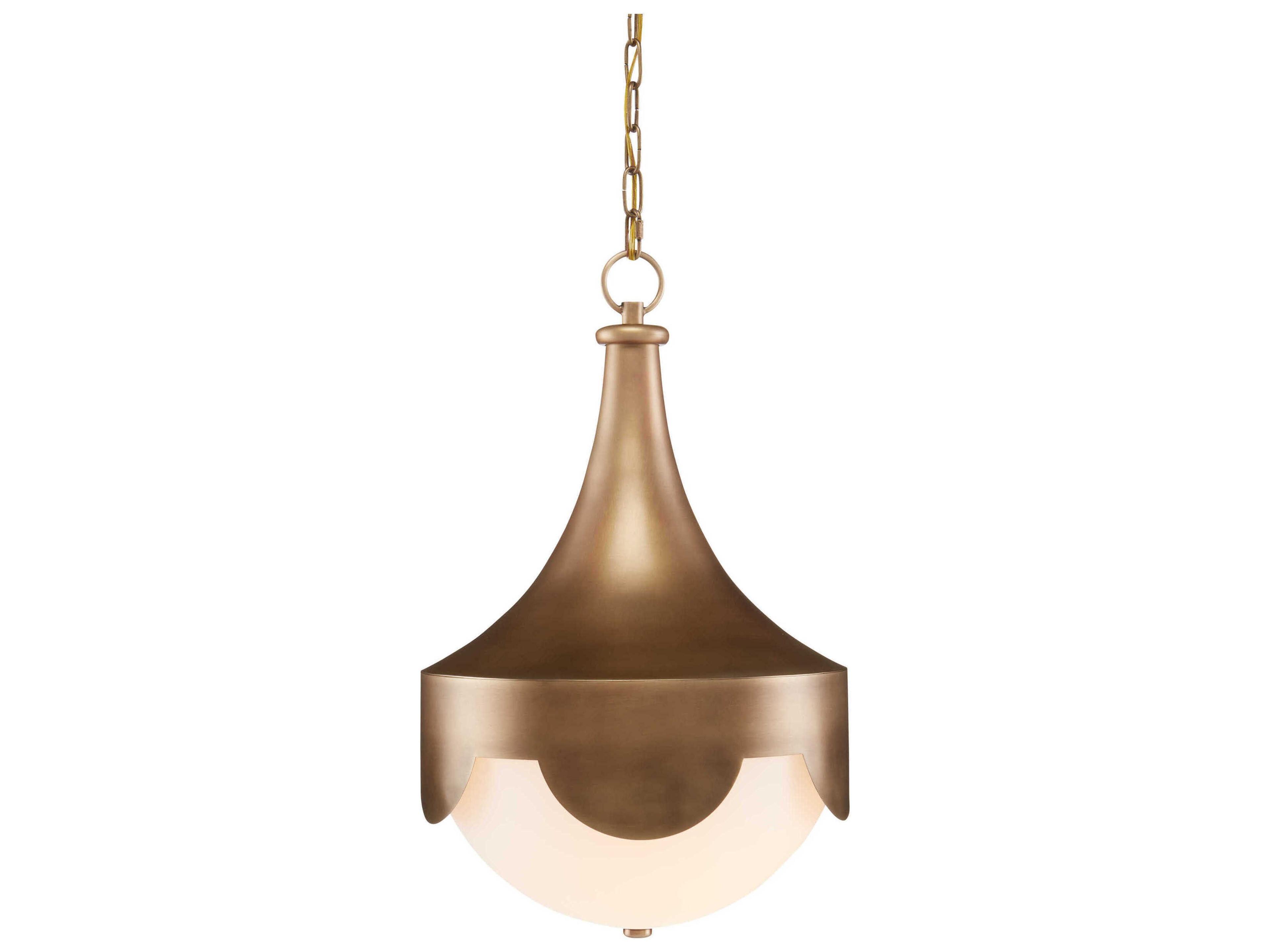 Pasha 1-Light Antique Brass Glass LED Bowl Pendant