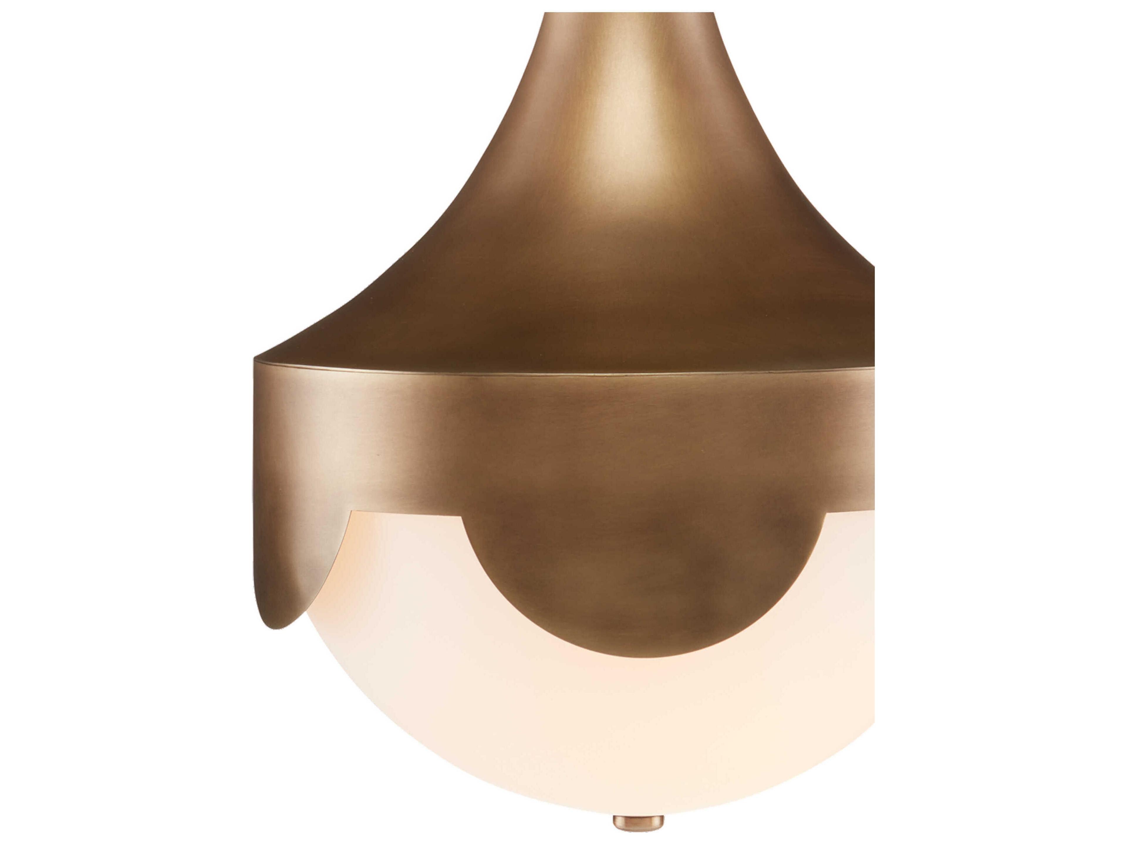 Currey & Company Pasha 1-Light Antique Brass Glass LED Bowl Pendant