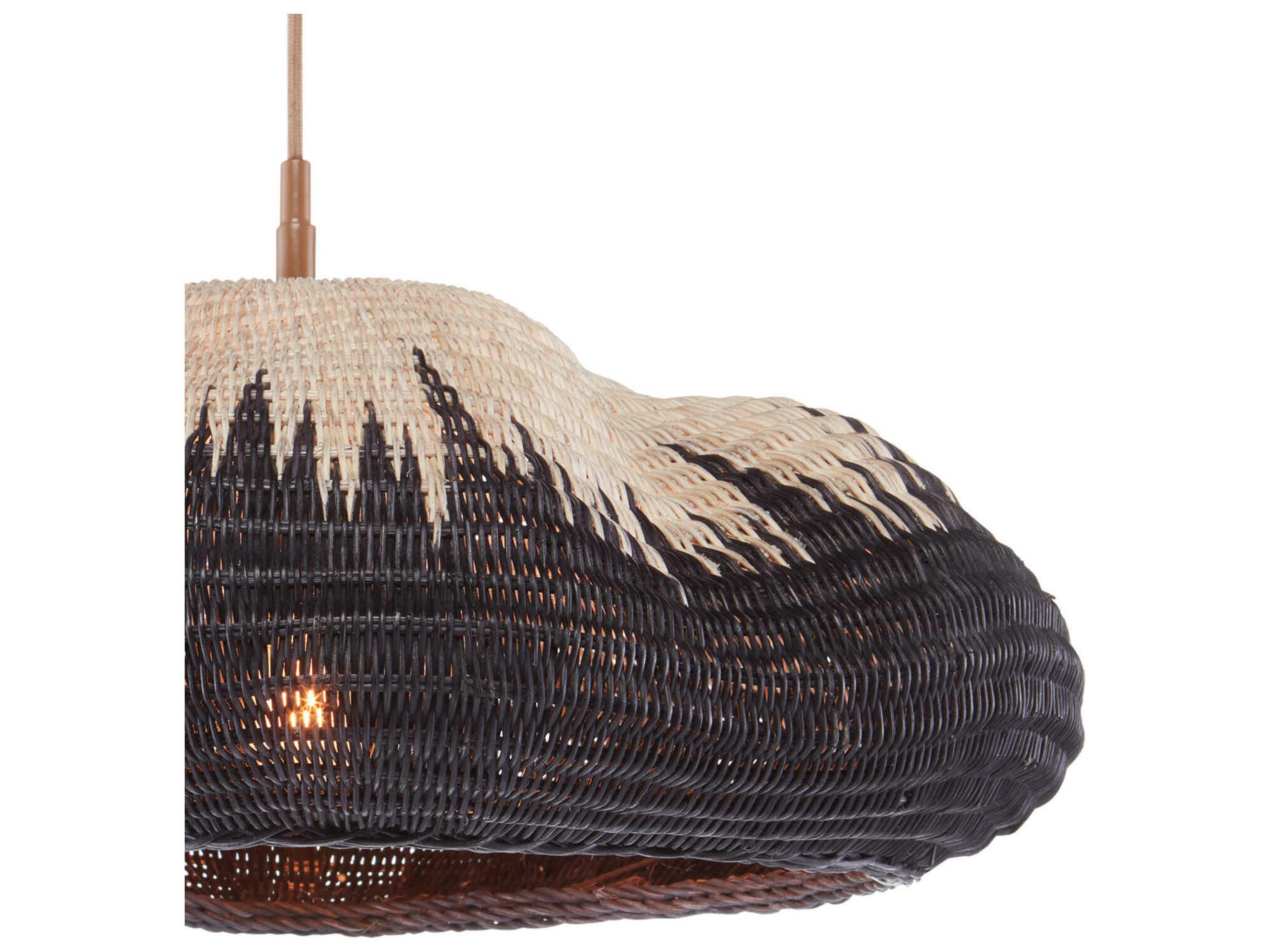 Currey & Company Comme Des Paniers 1-Light Khaki Black Pendant