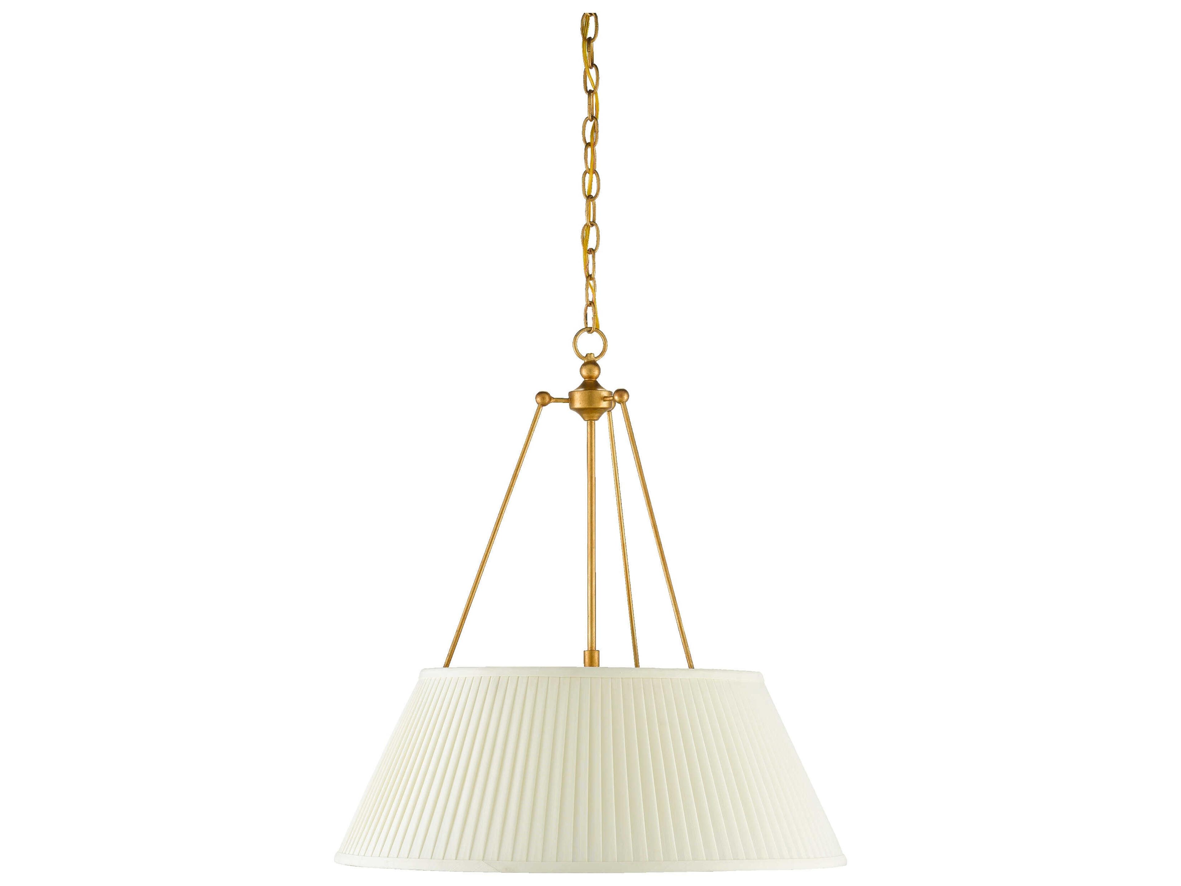 Currey & Company Lytham 1-Light Antique Gold Leaf White LED Pendant