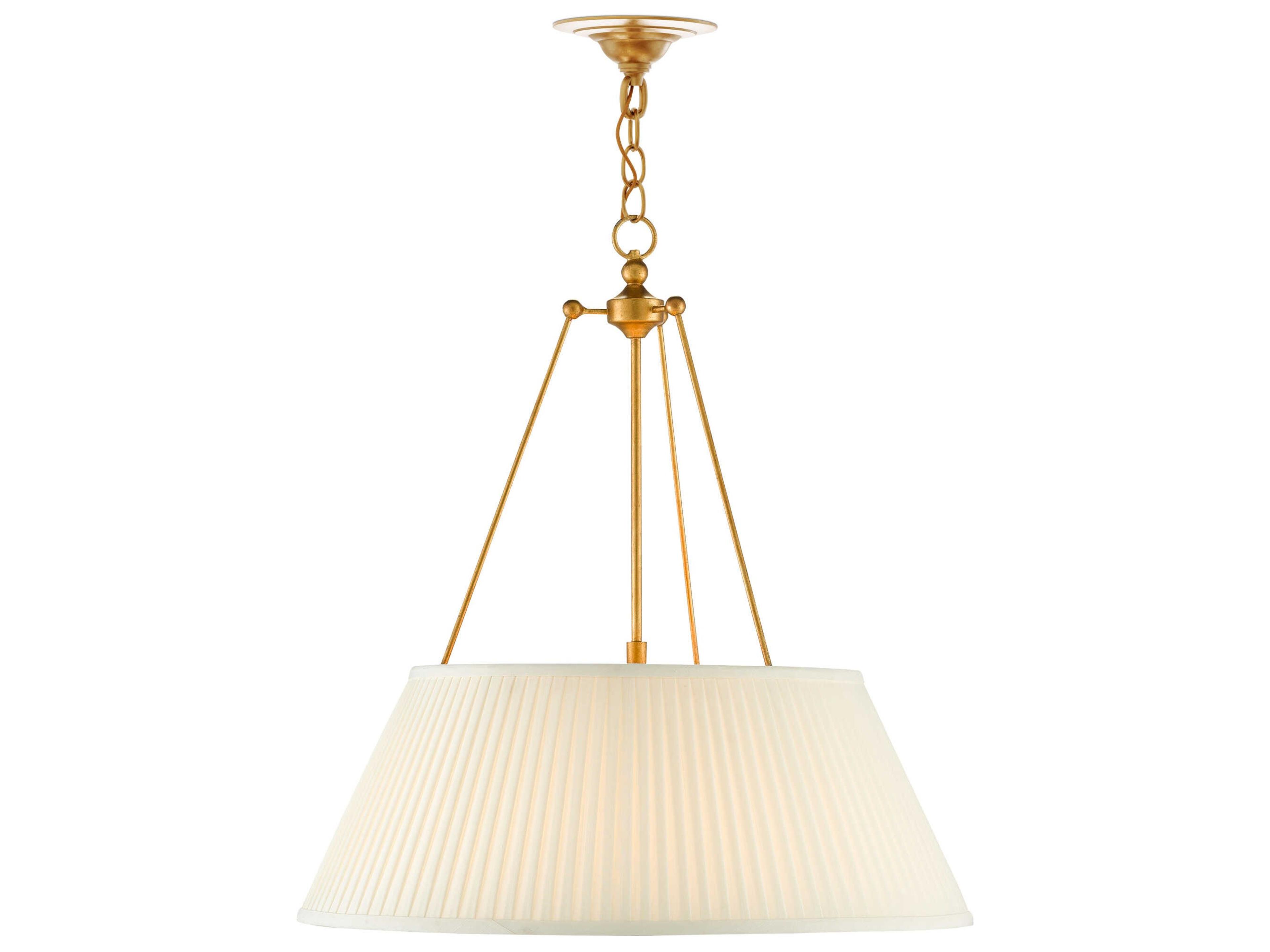 Currey & Company Lytham 1-Light Antique Gold Leaf White LED Pendant