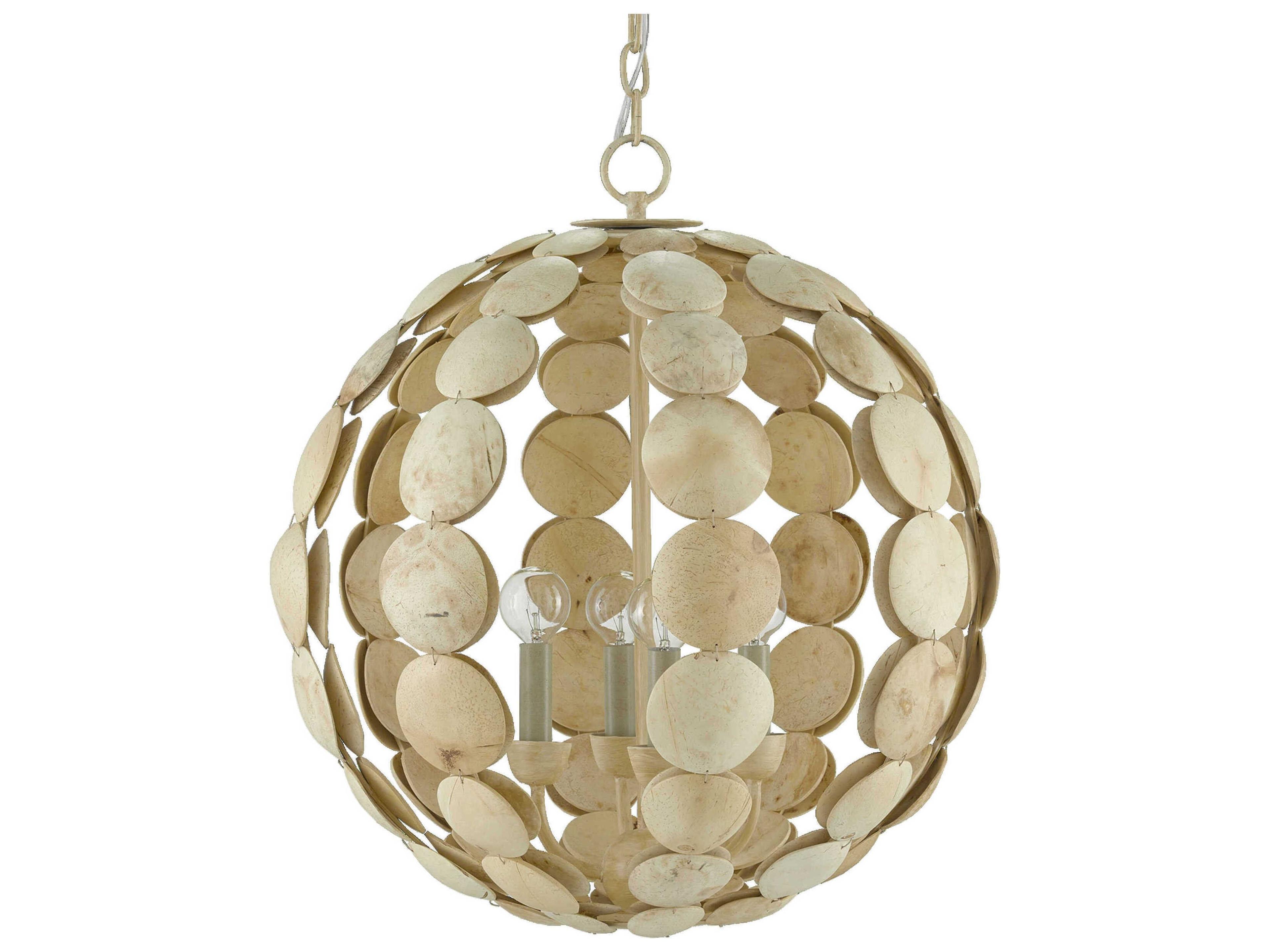 Currey & Company Tartufo 4-Light Coco Cream Brown Chandelier