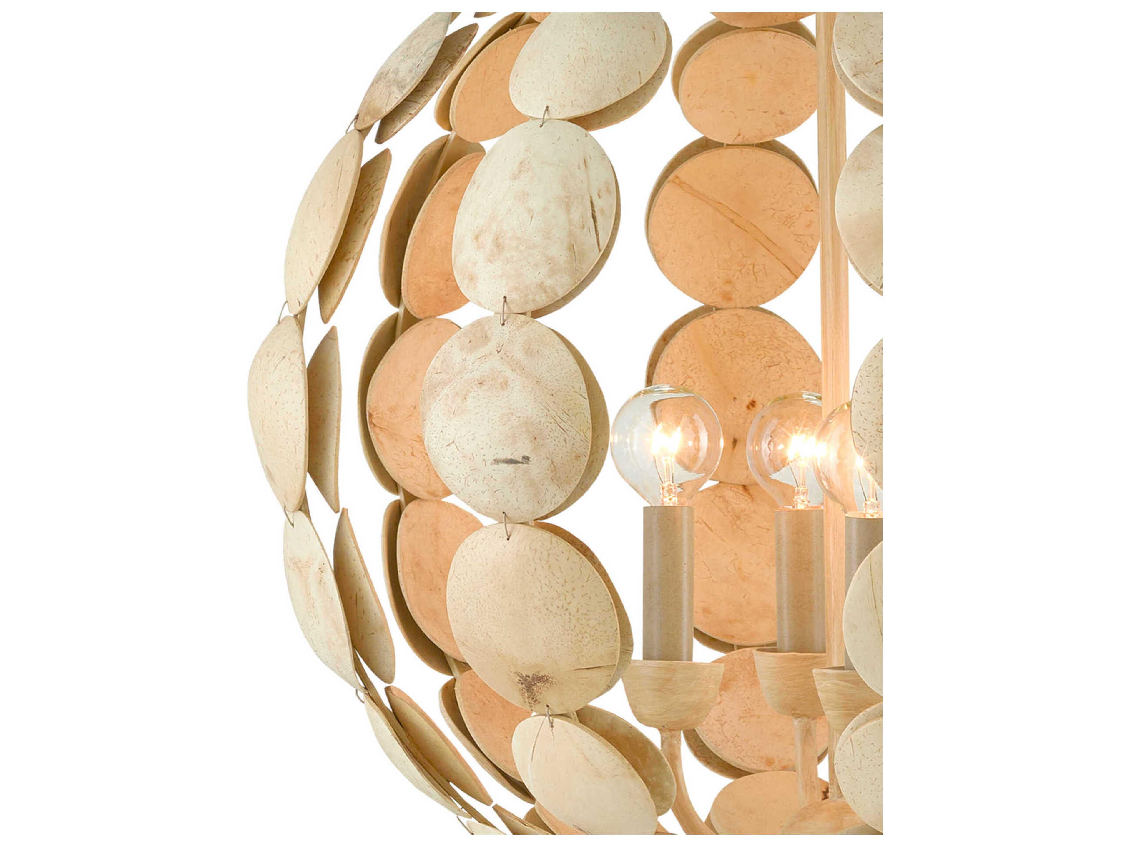 Currey & Company Tartufo 4-Light Coco Cream Brown Chandelier