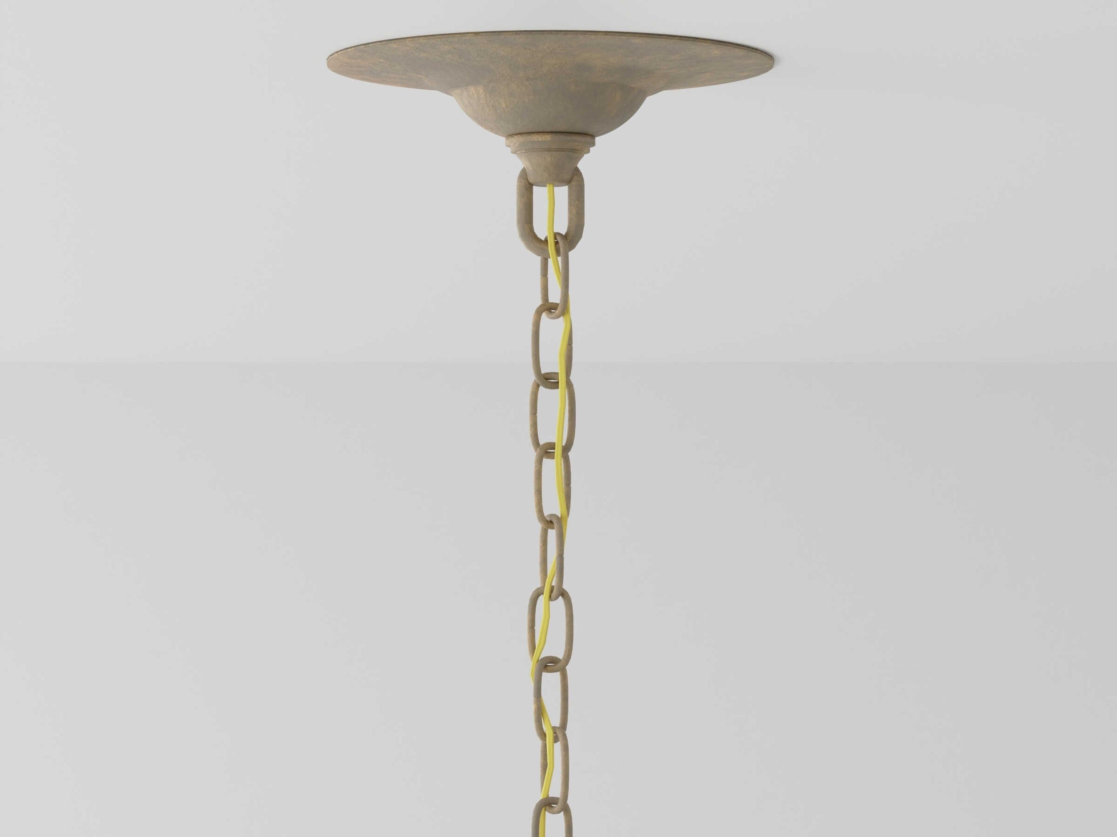 Currey & Company Marshallia 5-Light Rustic Gold Faux Rock Crystal White Glass Chandelier