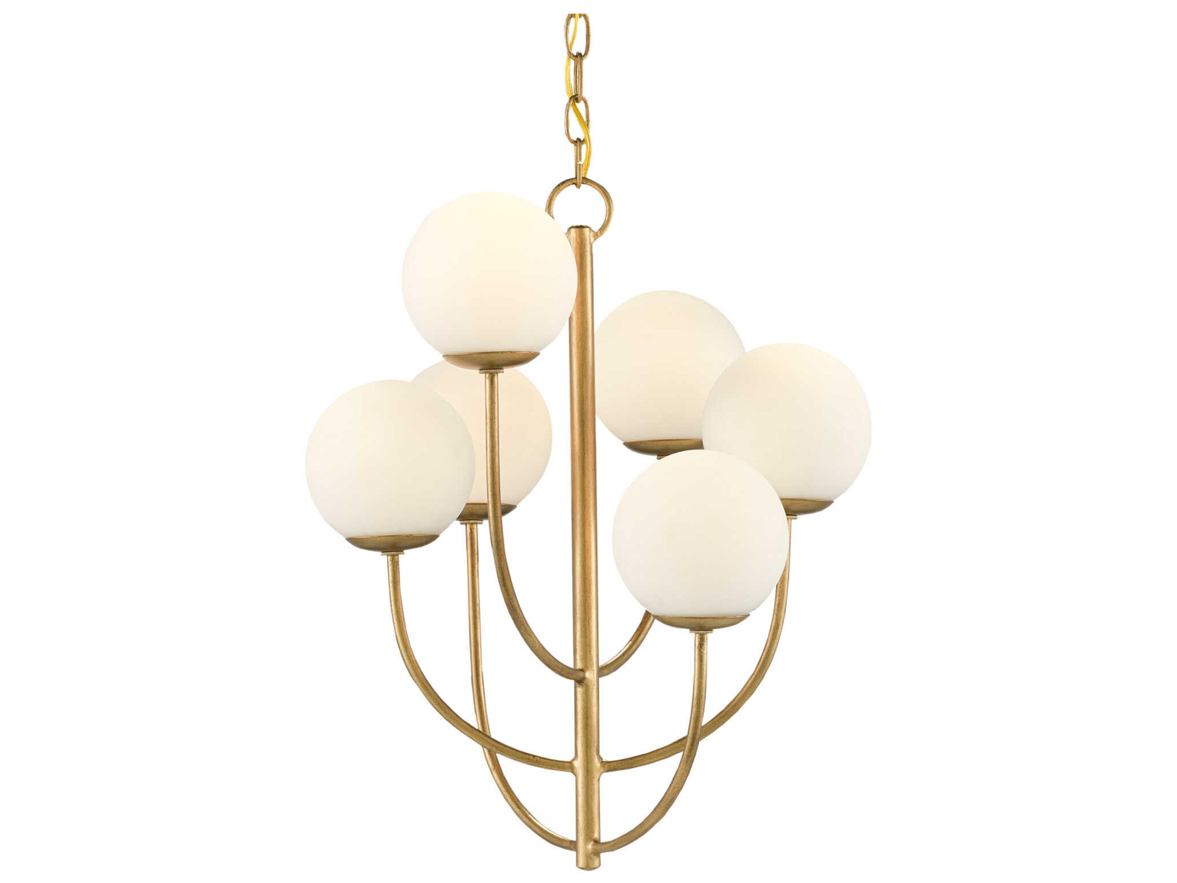 Sunnylands 6-Light Brass Glass Globe Chandelier