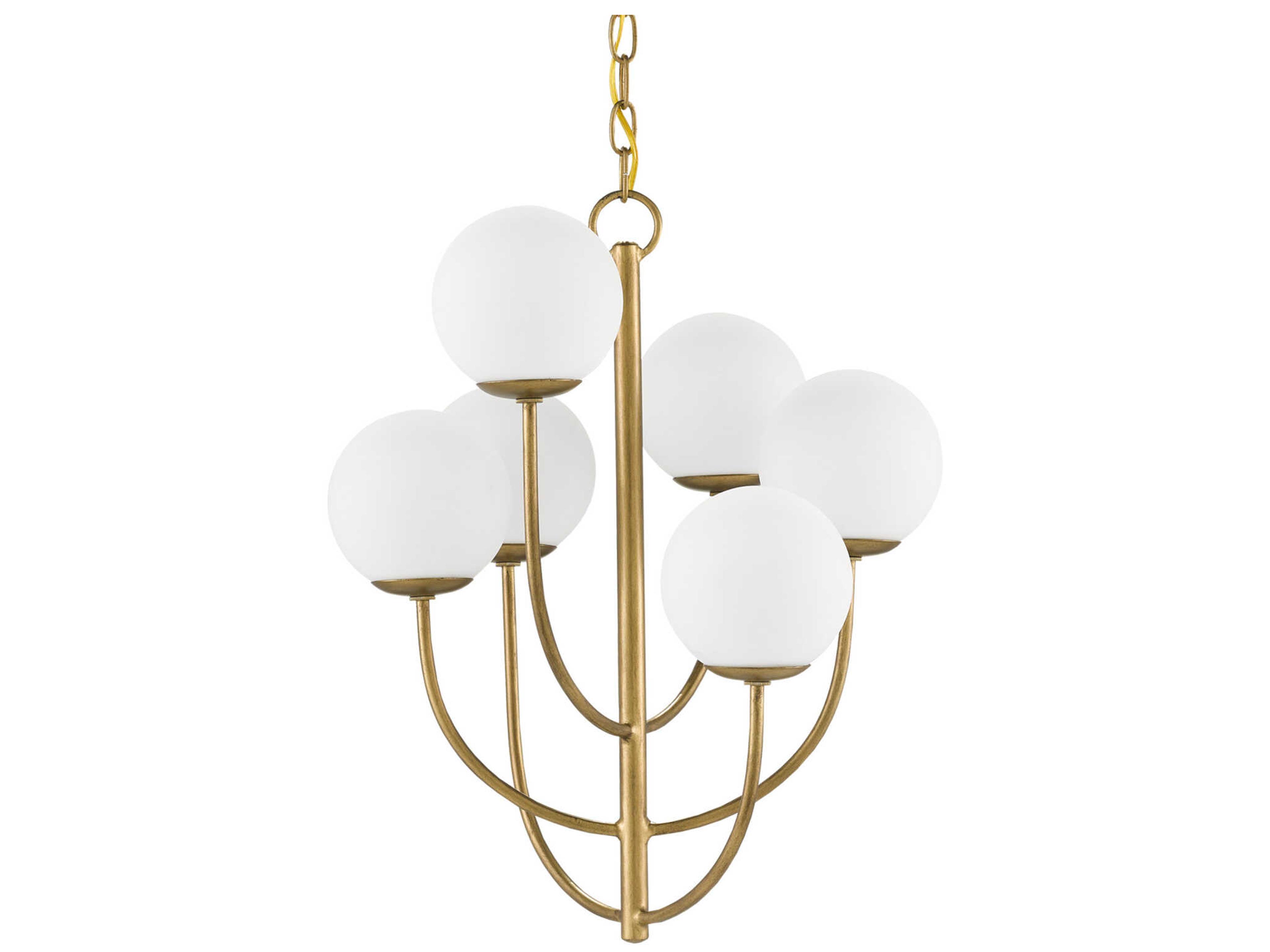 Currey & Company Sunnylands 6-Light Brass Glass Globe Chandelier