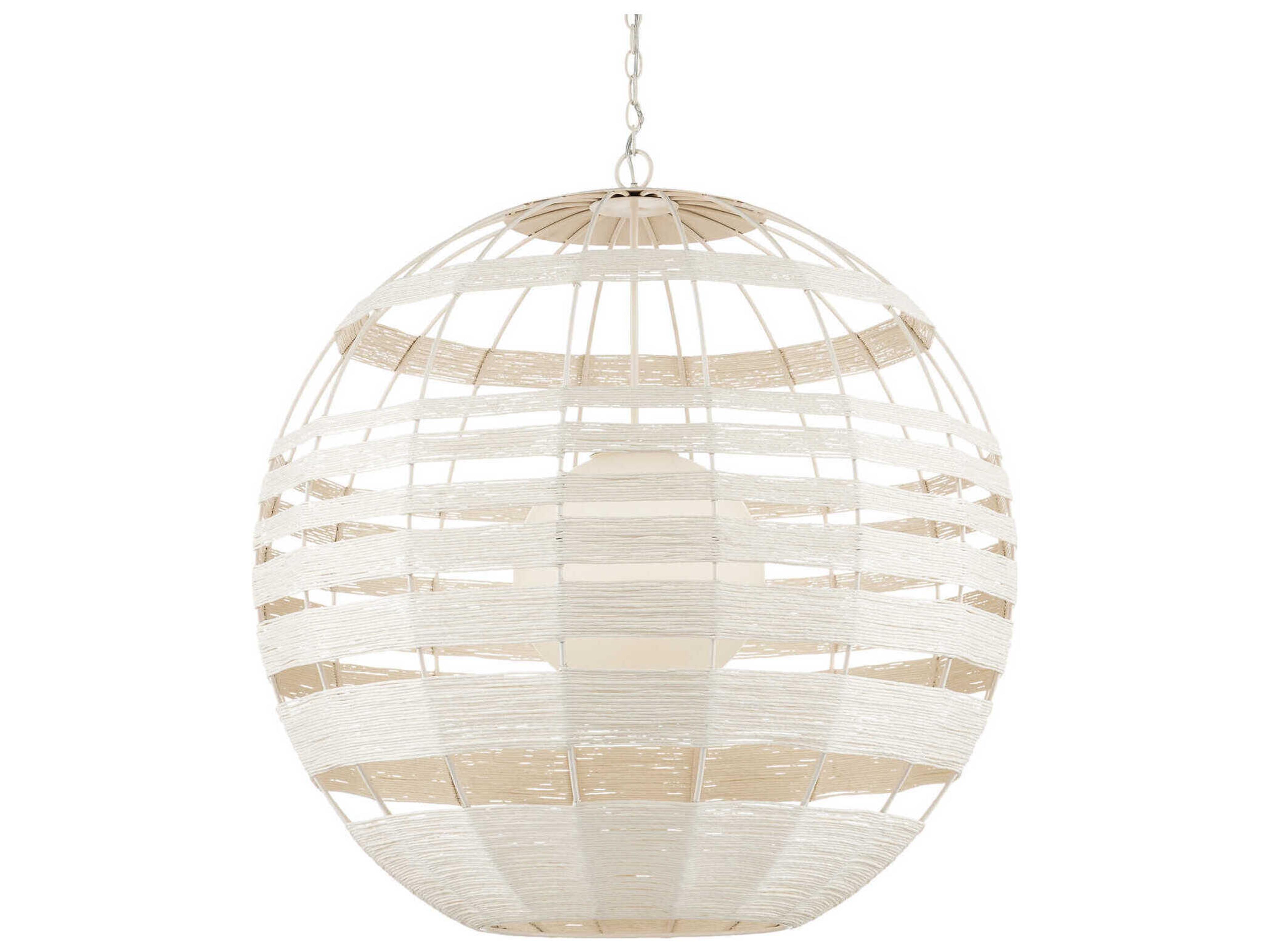 Currey & Company Lapsley 1-Light Vanilla White Globe Pendant