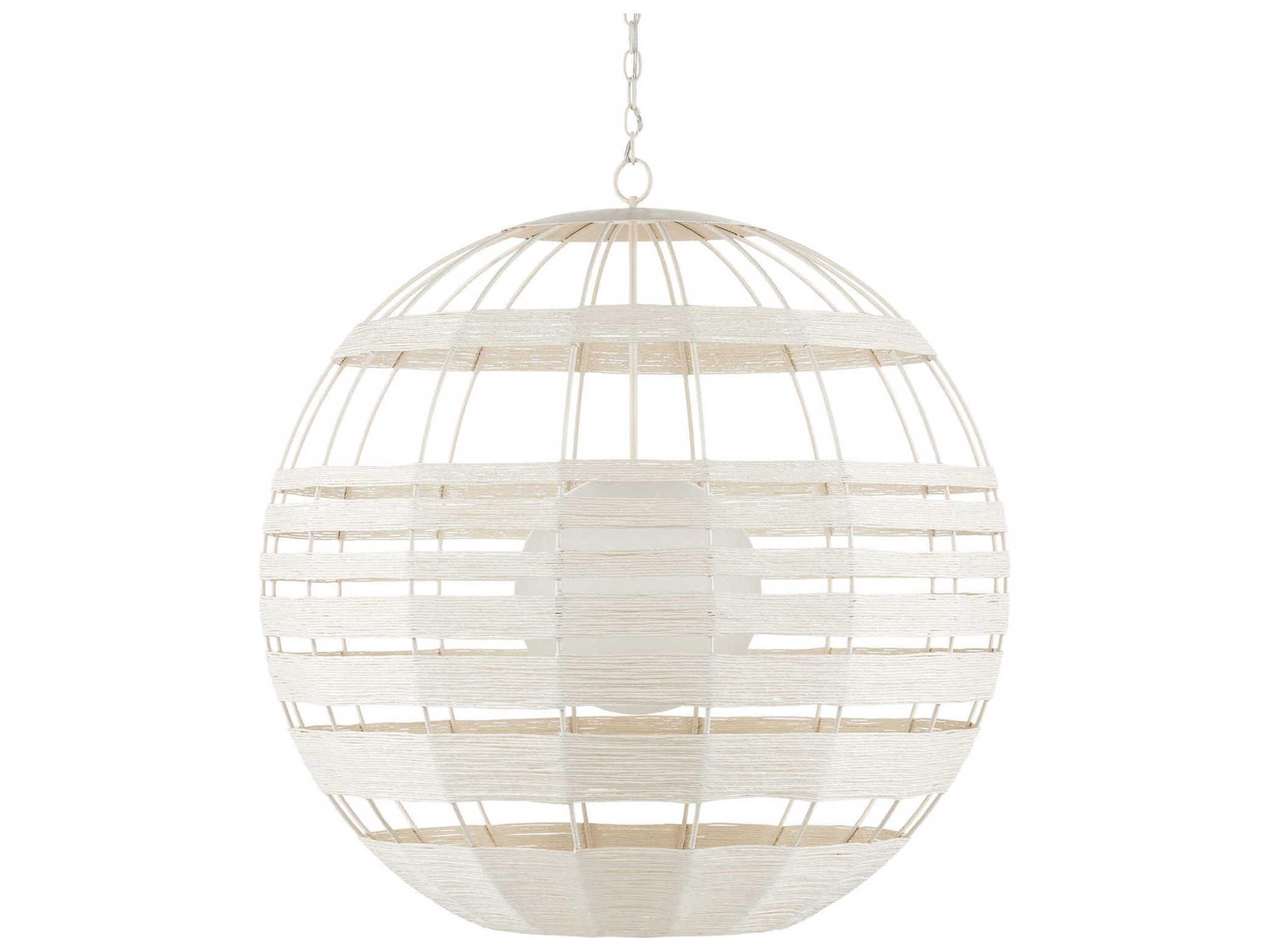 Currey & Company Lapsley 1-Light Vanilla White Globe Pendant