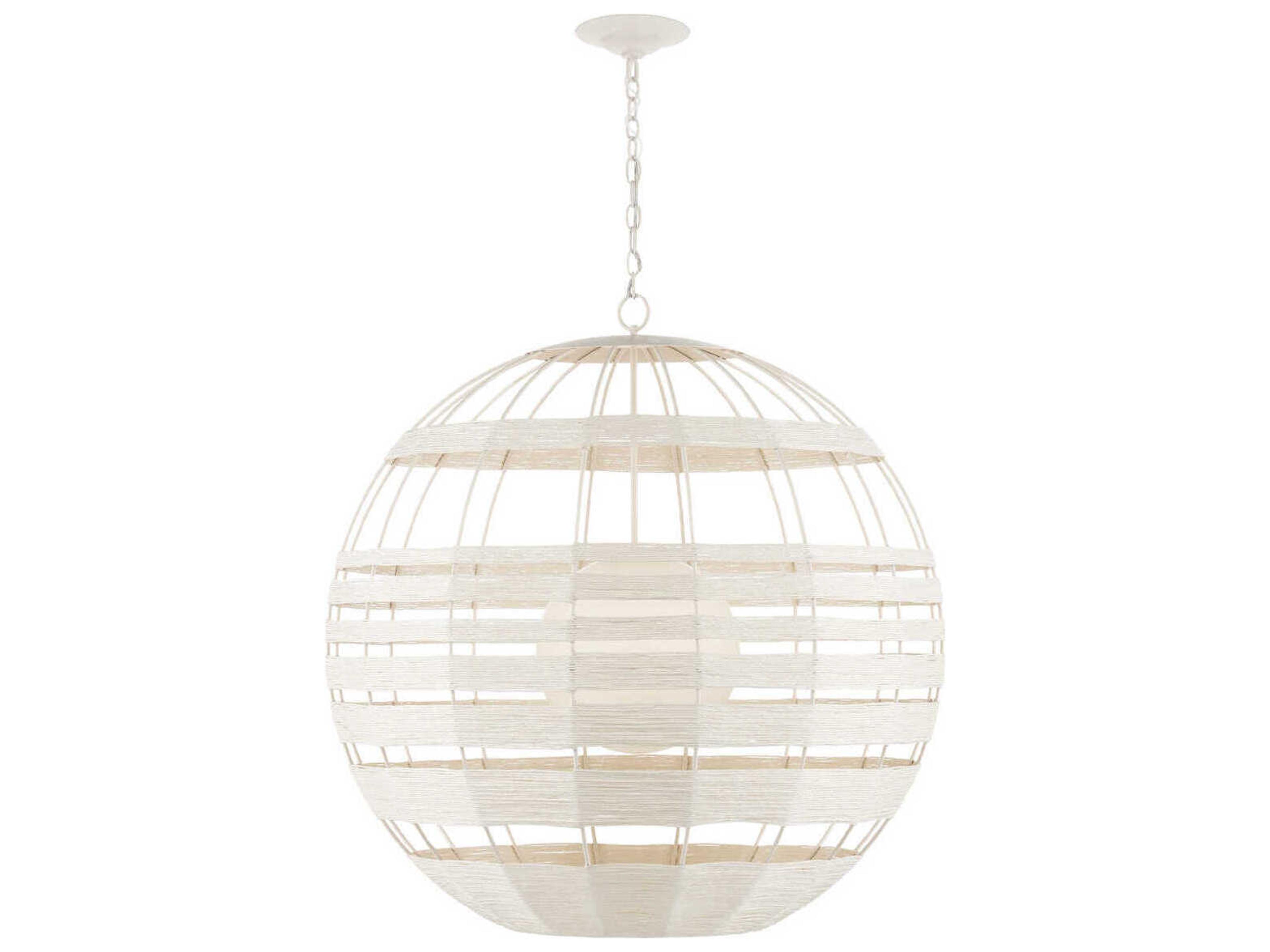 Currey & Company Lapsley 1-Light Vanilla White Globe Pendant