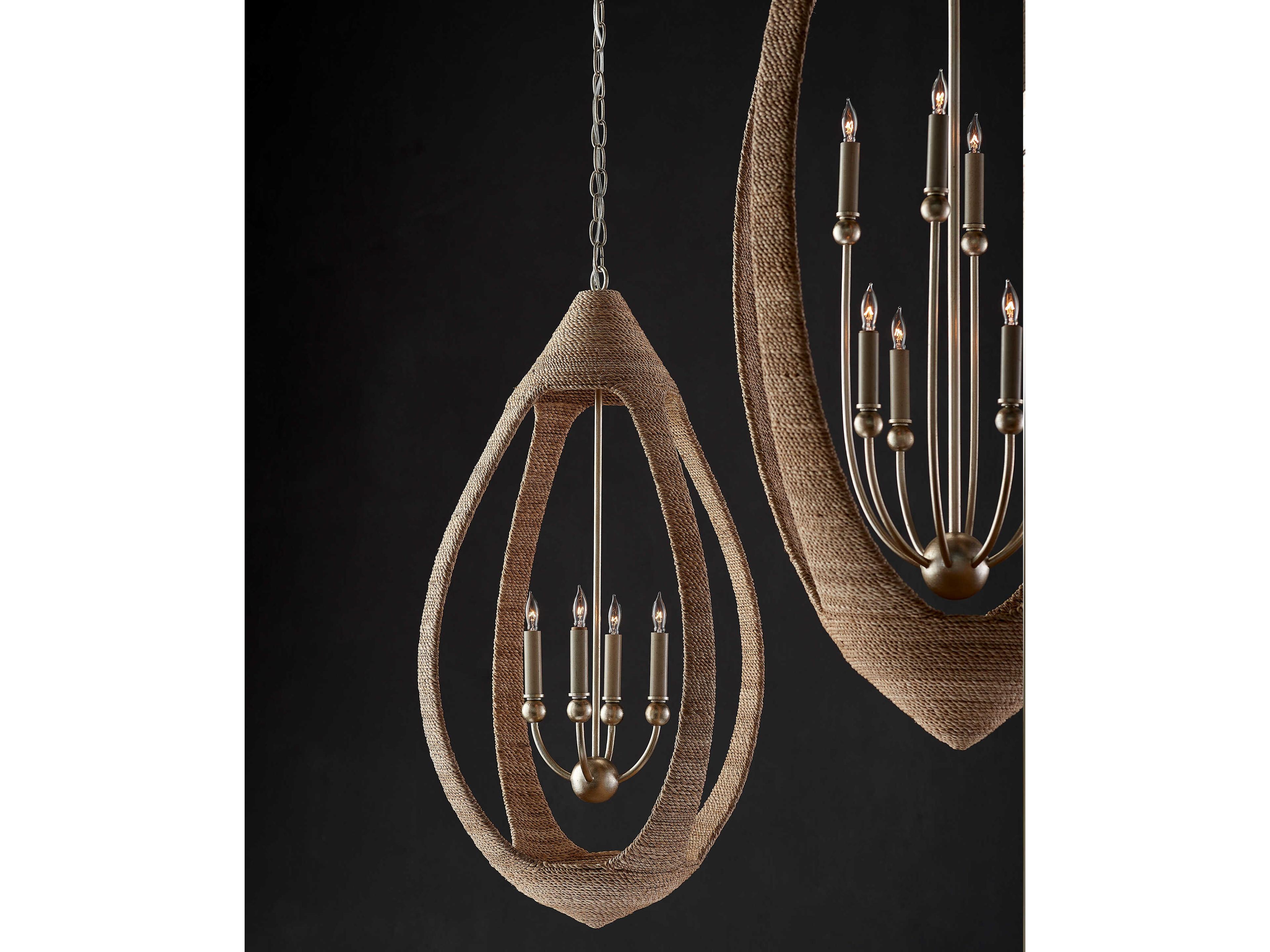 Currey & Company Menorca 8-Light Brown Candelabra Tiered Chandelier