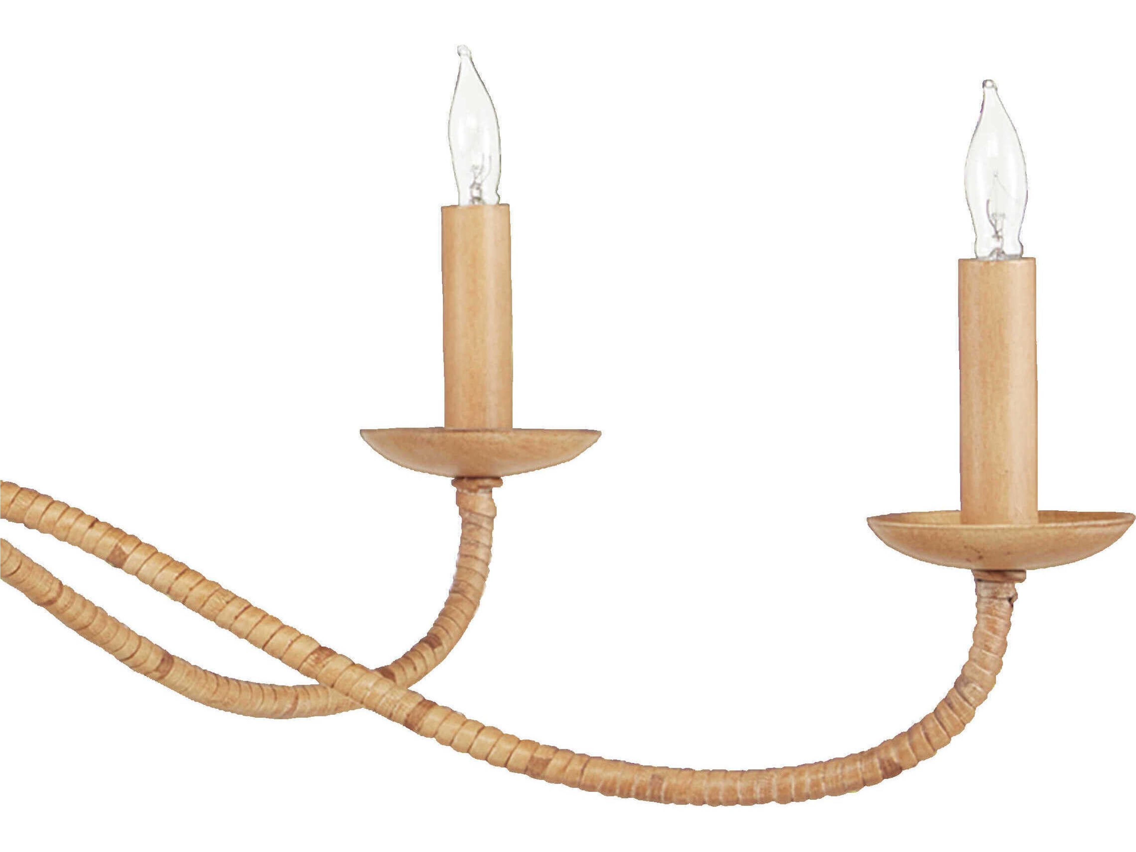 Currey & Company Saxon 5-Light Painted Rattan Natural Brown Chandelier