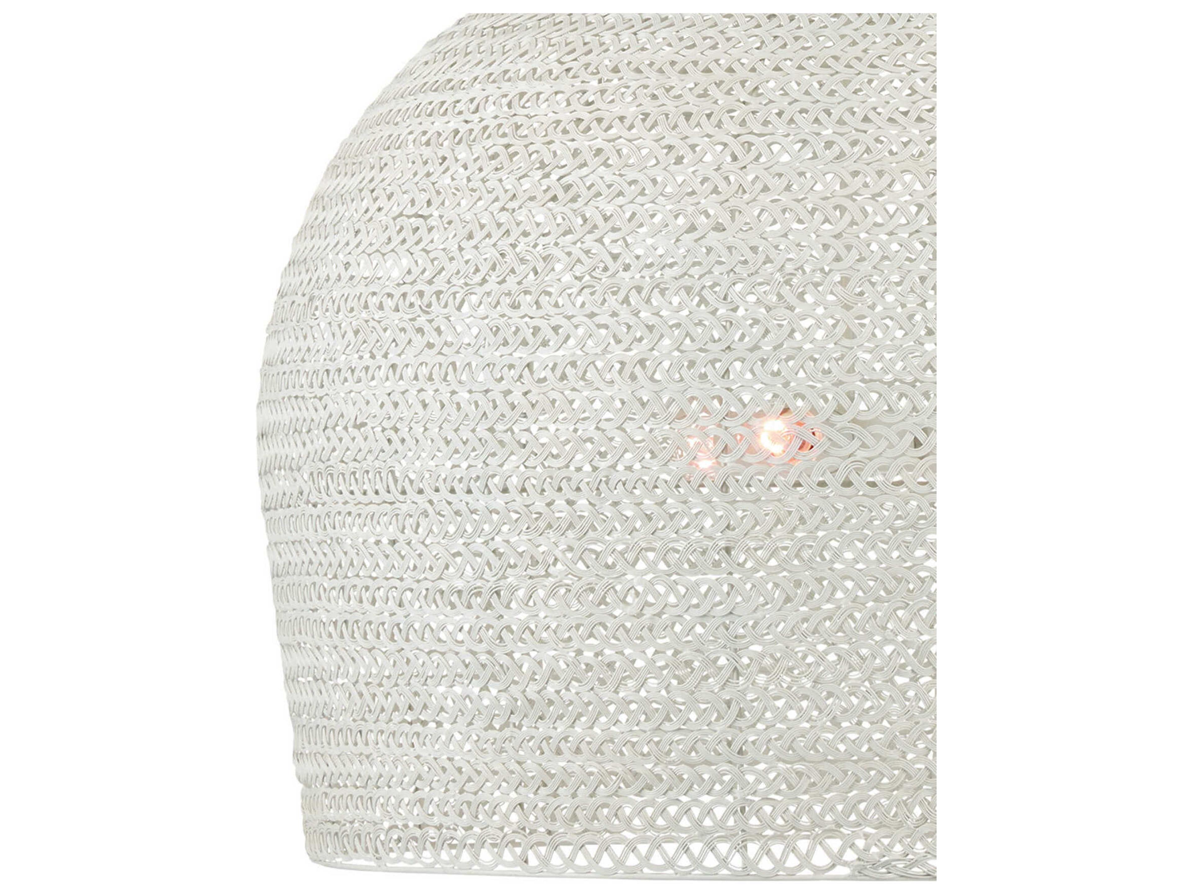 Currey & Company Piero 3-Light White Dome Pendant