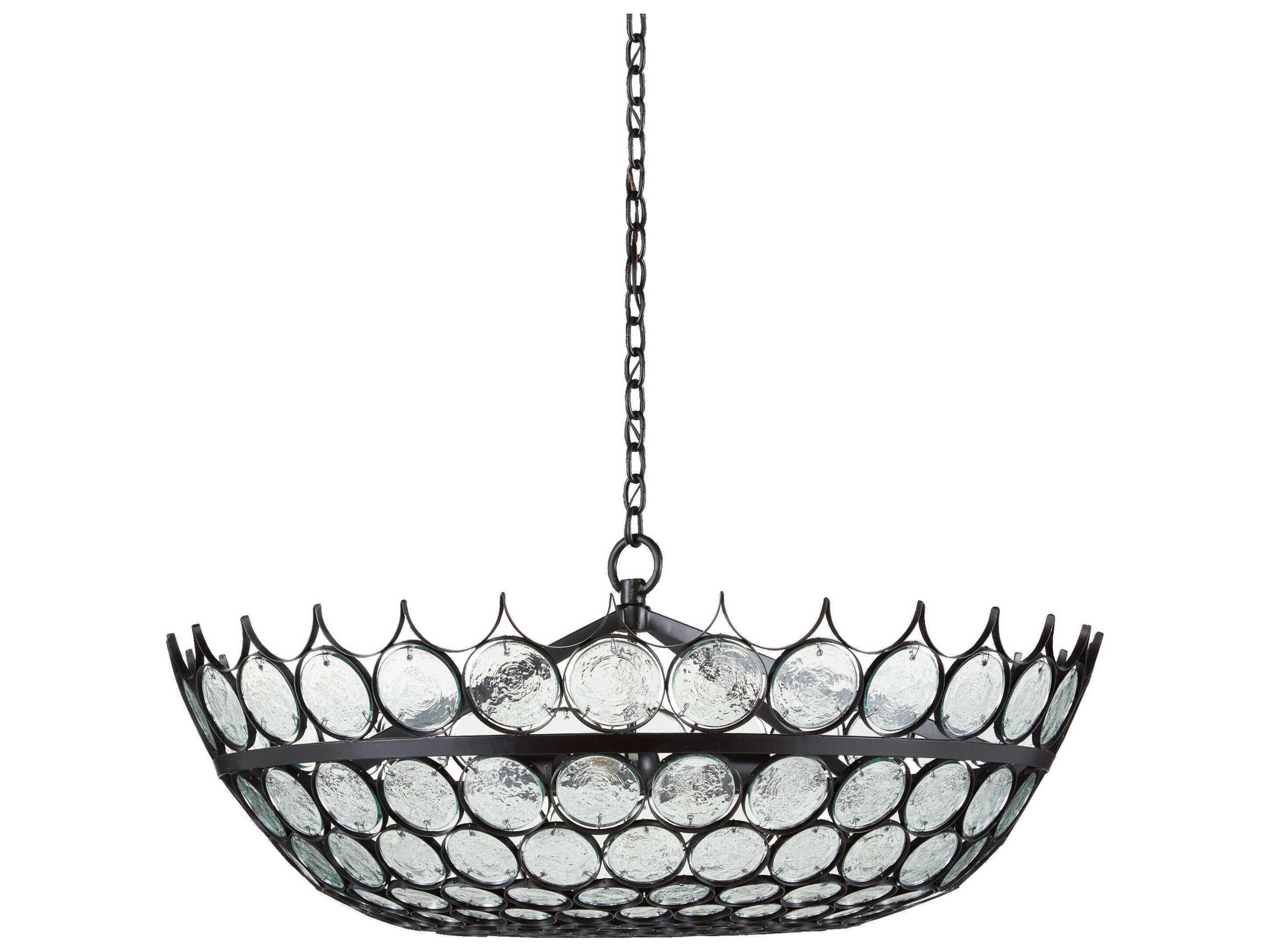 Currey & Company Augustus 3-Light Bronze Glass Pendant