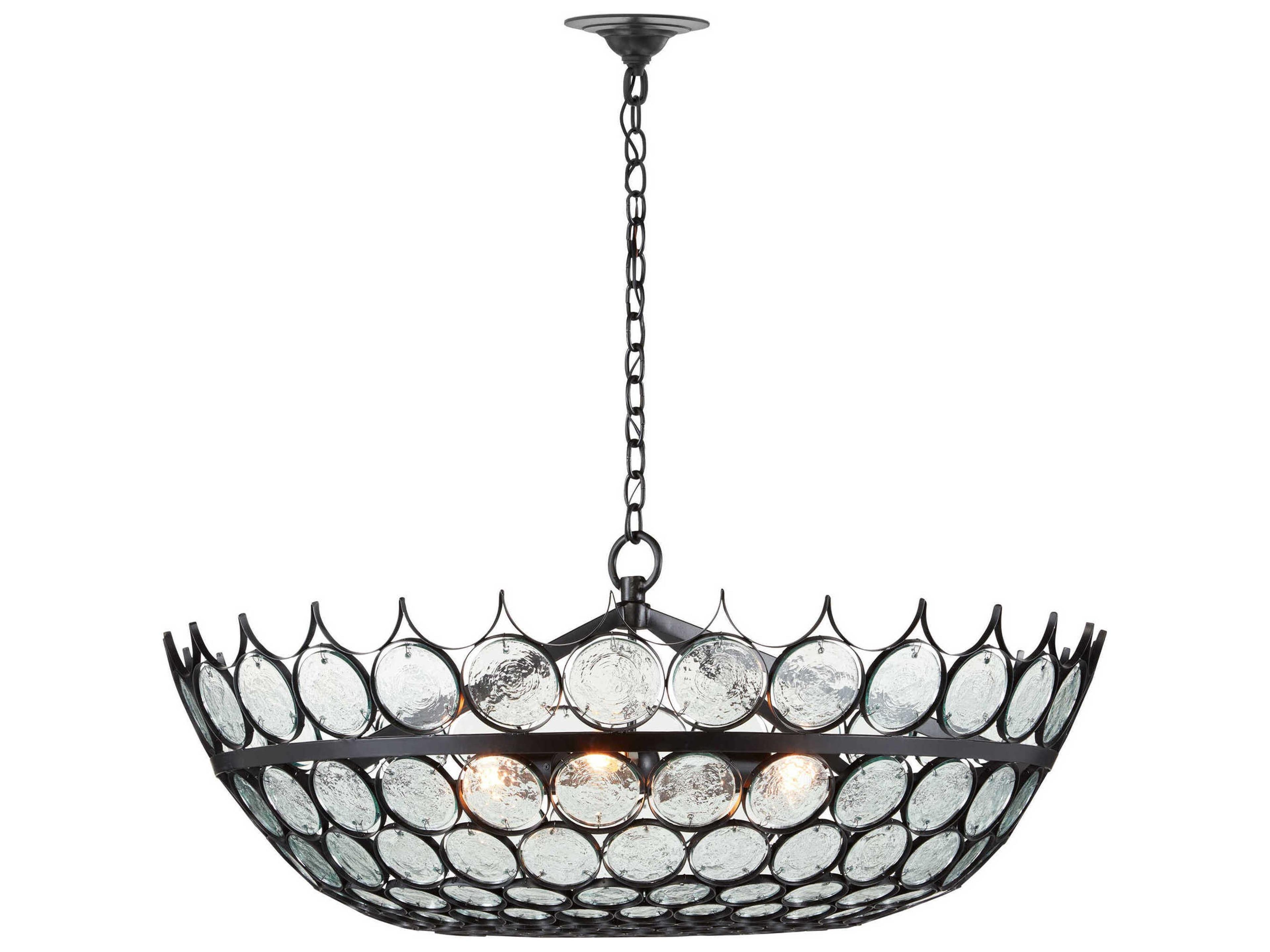 Currey & Company Augustus 3-Light Bronze Glass Pendant