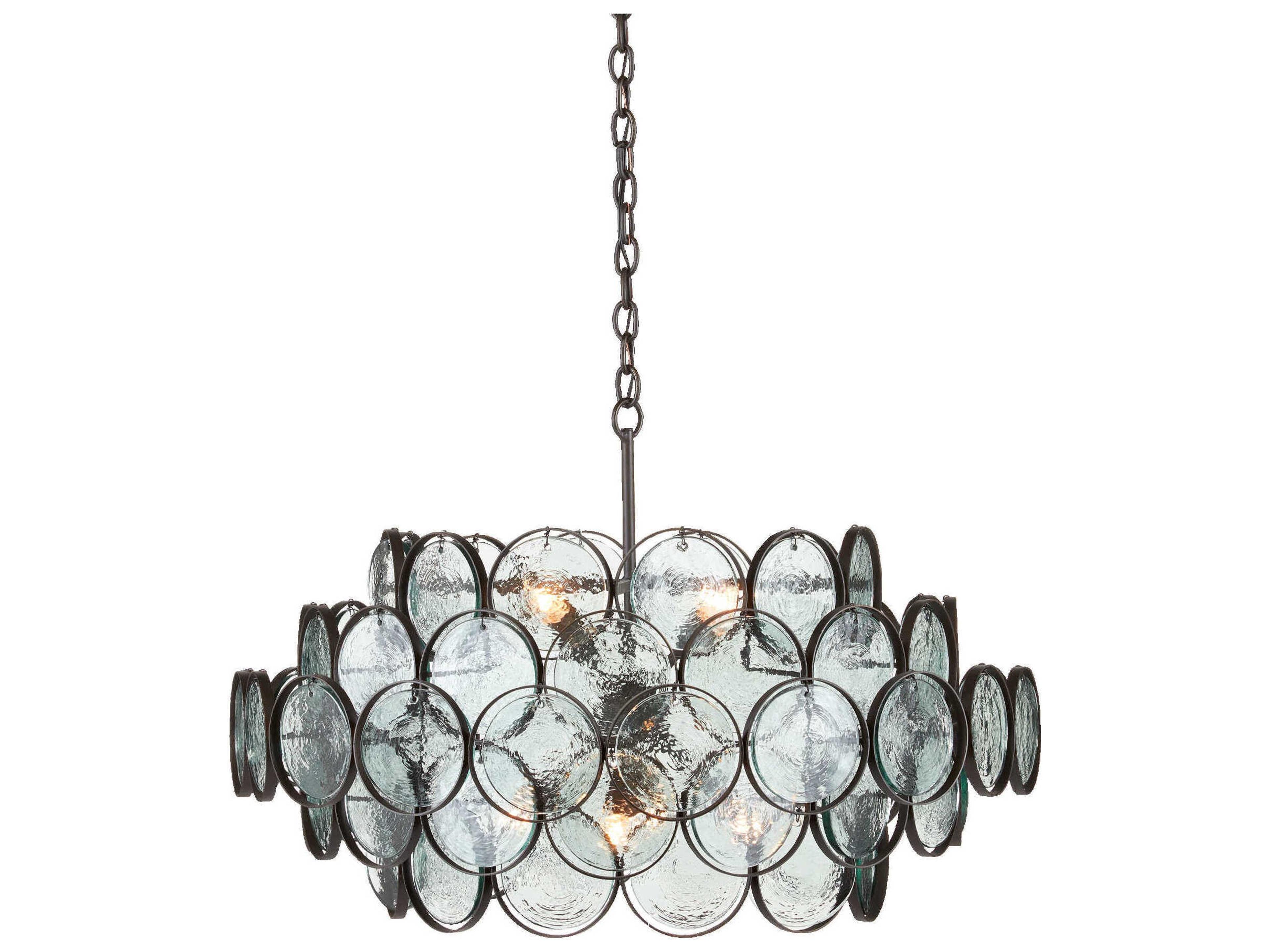Currey & Company Galahad 8-Light Bronze Glass Pendant