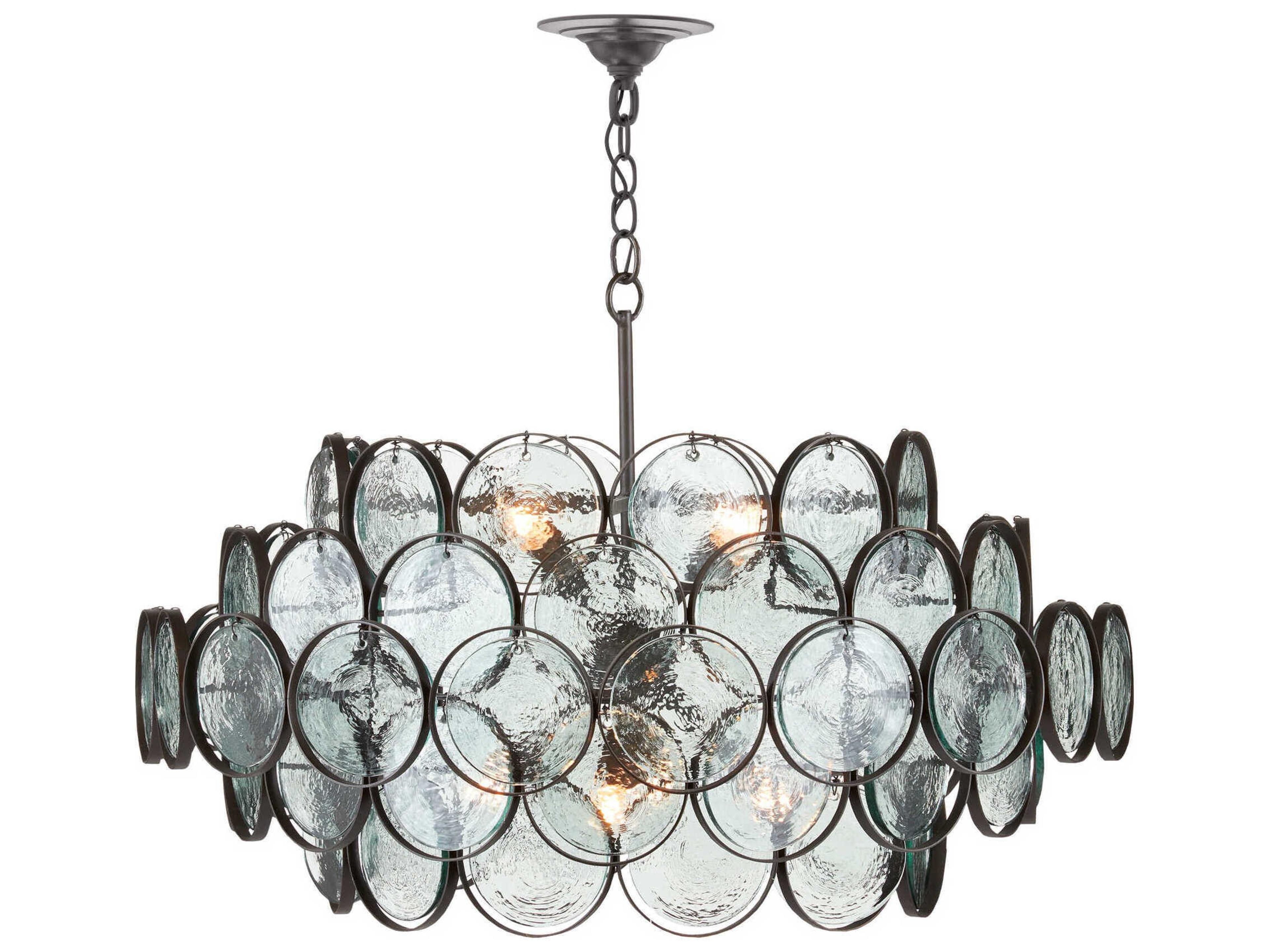 Currey & Company Galahad 8-Light Bronze Glass Pendant