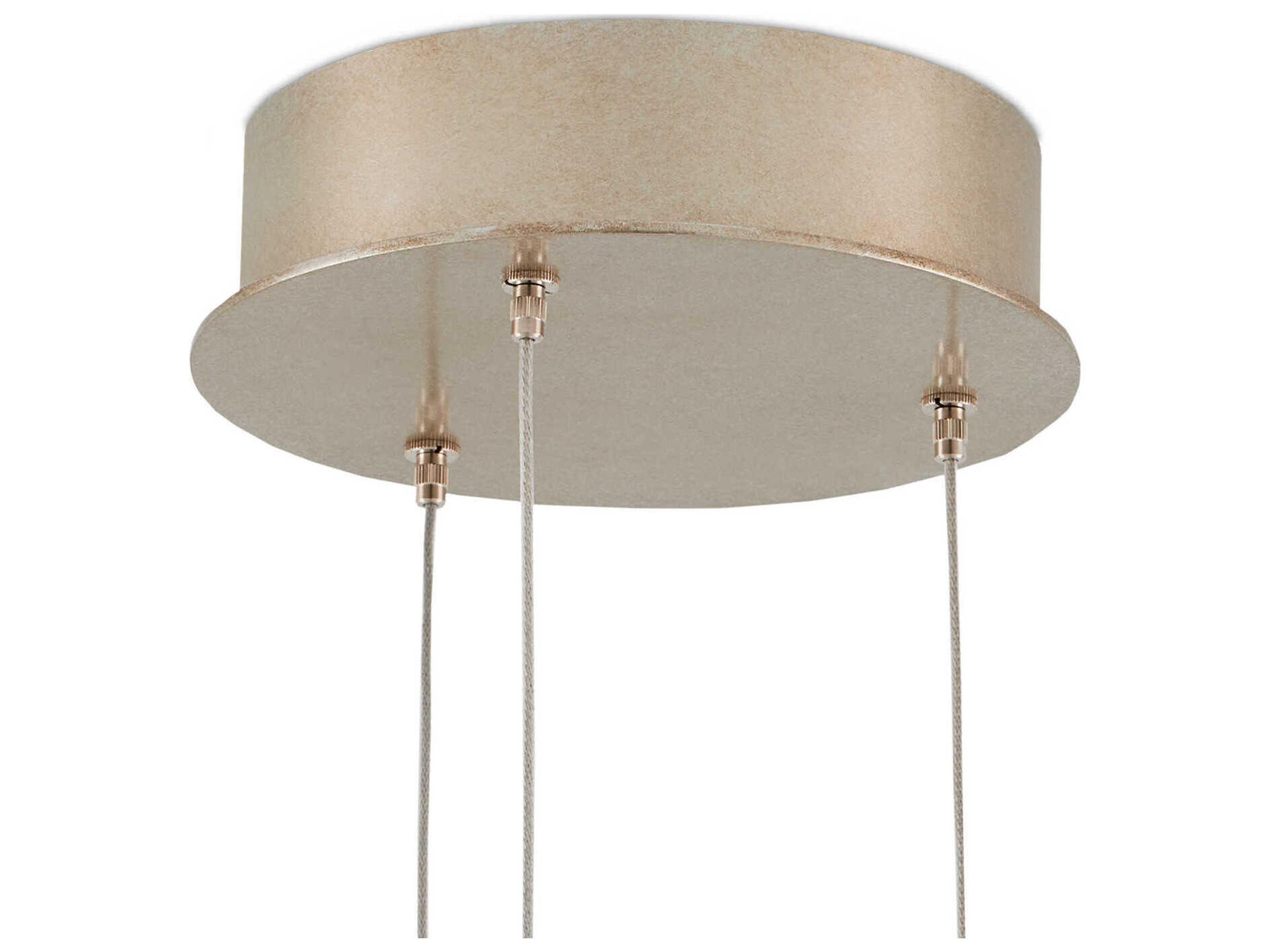 Currey & Company Escenia 3-Light Natural Painted Silver Crystal Glass Cylinder Mini Pendant