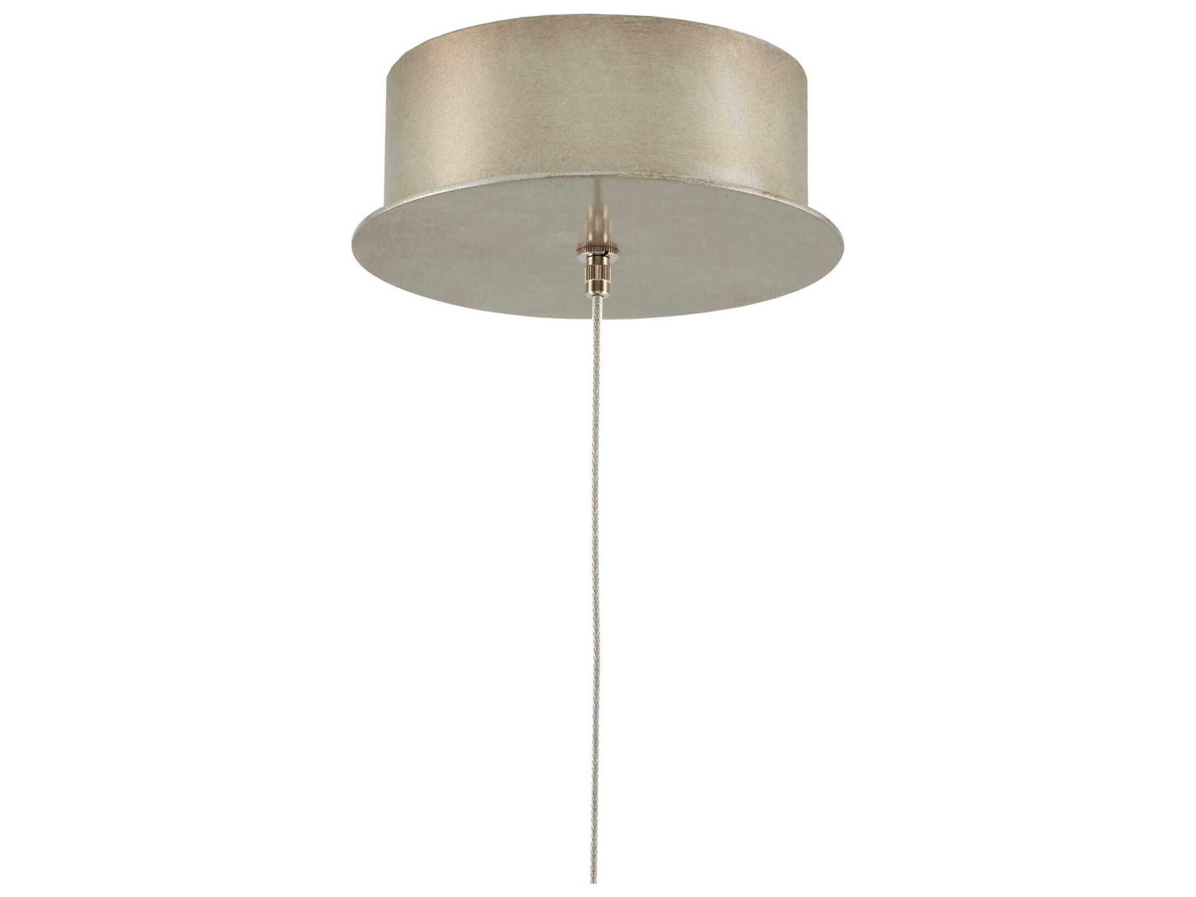 Currey & Company Lazio 1-Light Natural Painted Silver White Dome Mini Pendant