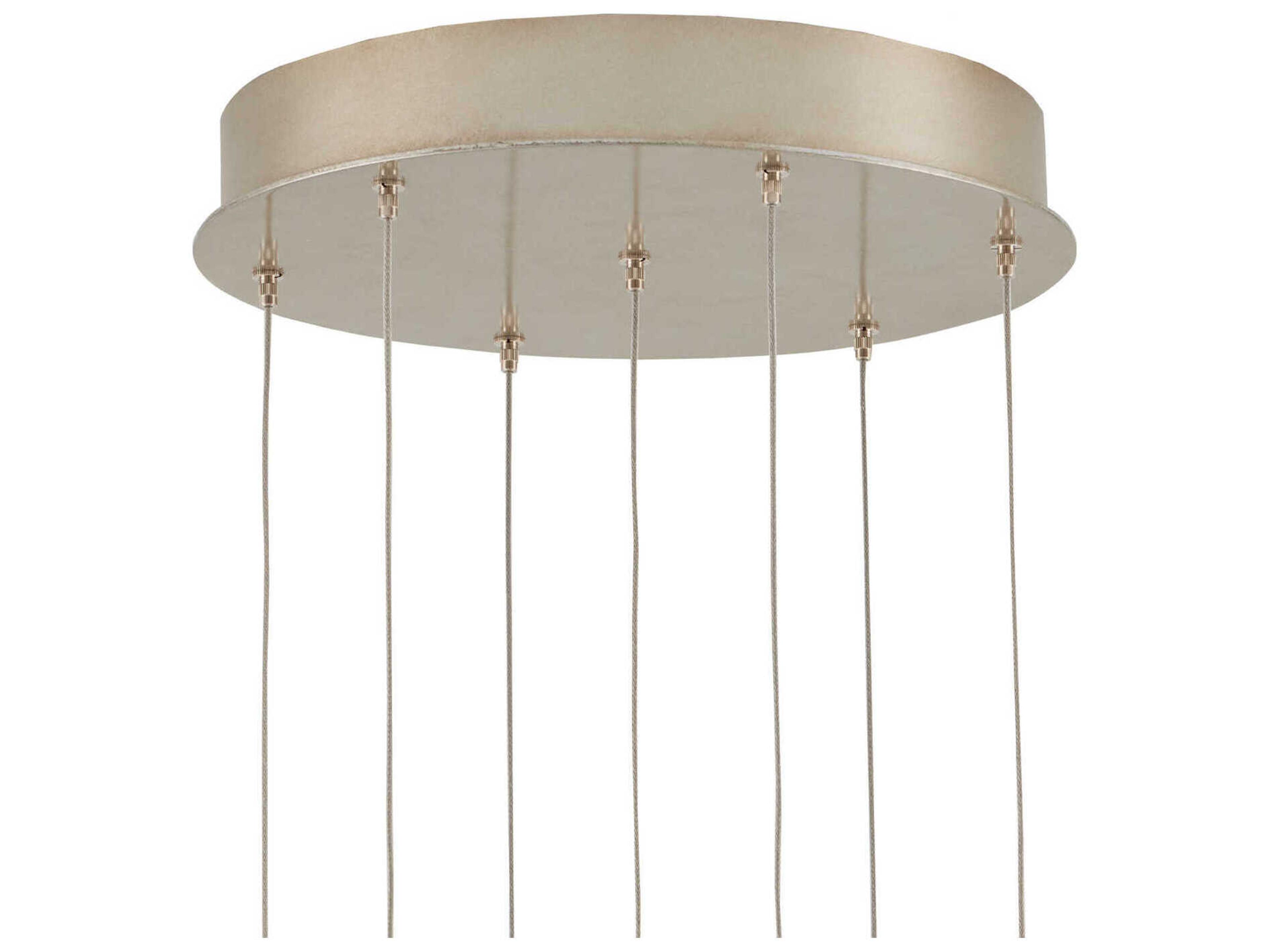 Currey & Company Lazio 7-Light Natural Painted Silver Dome Pendant