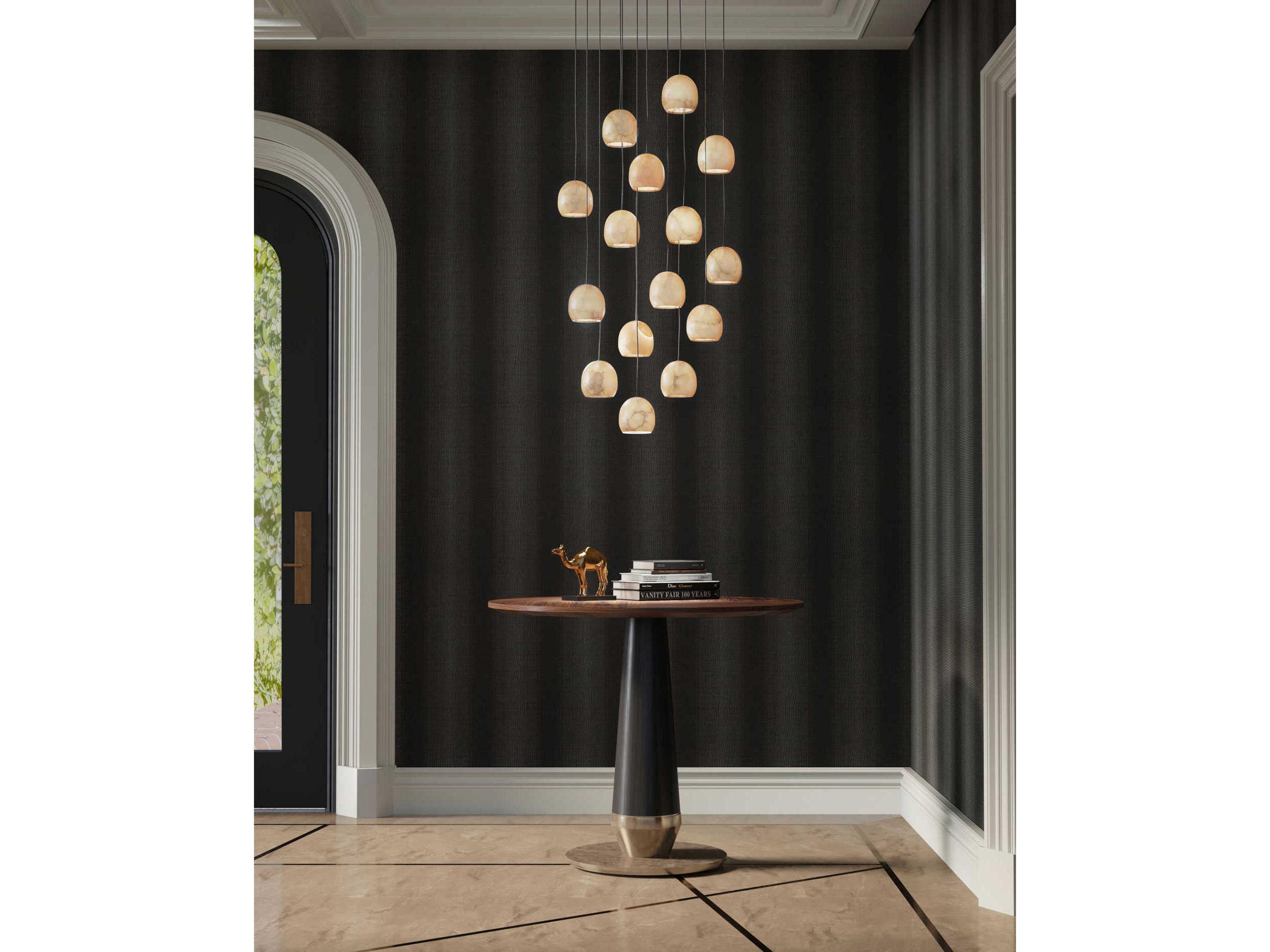 Currey & Company Lazio 15-Light Natural Painted Silver Dome Pendant