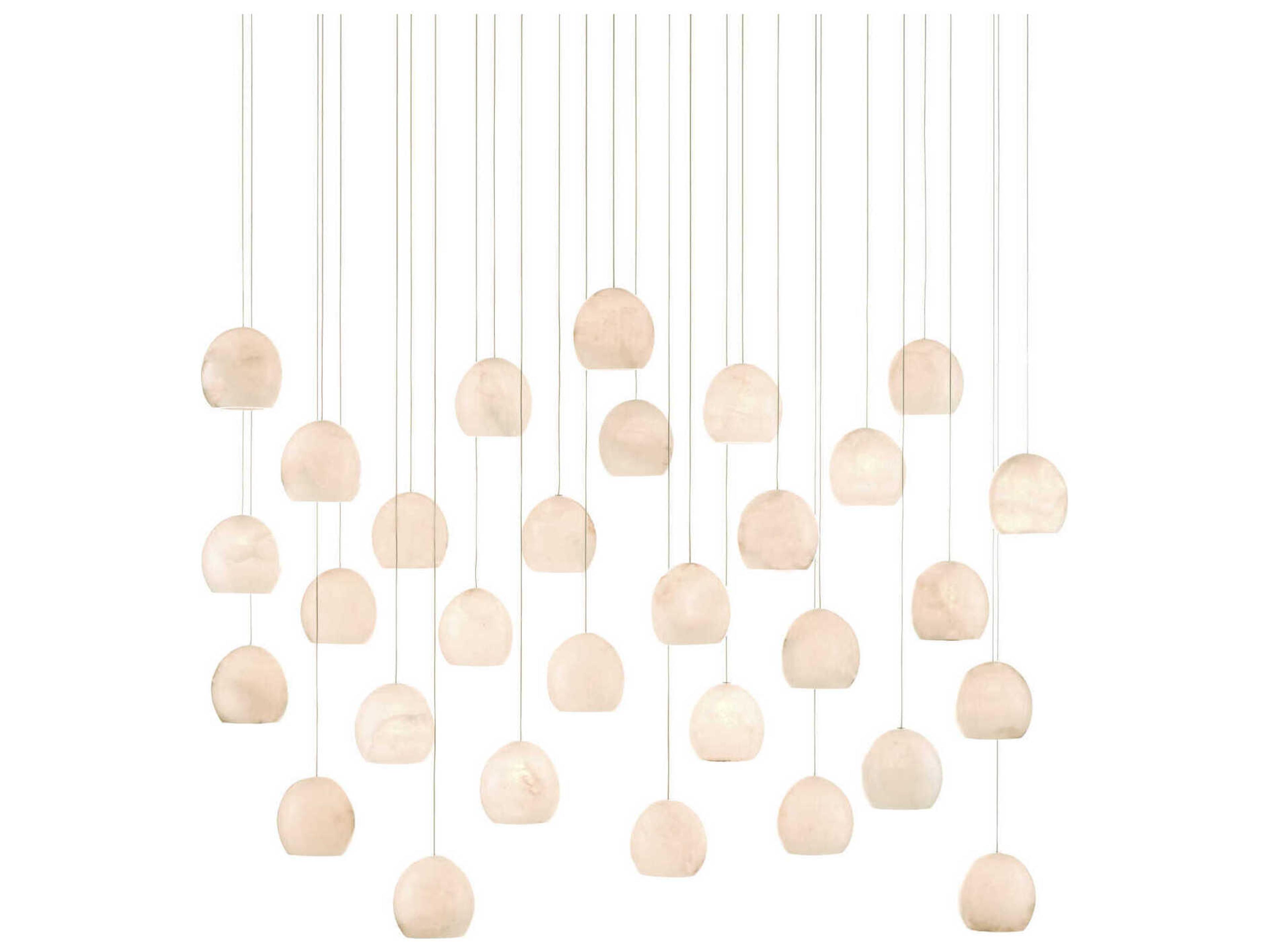 Lazio 30-Light Natural Painted Silver Dome Island Pendant