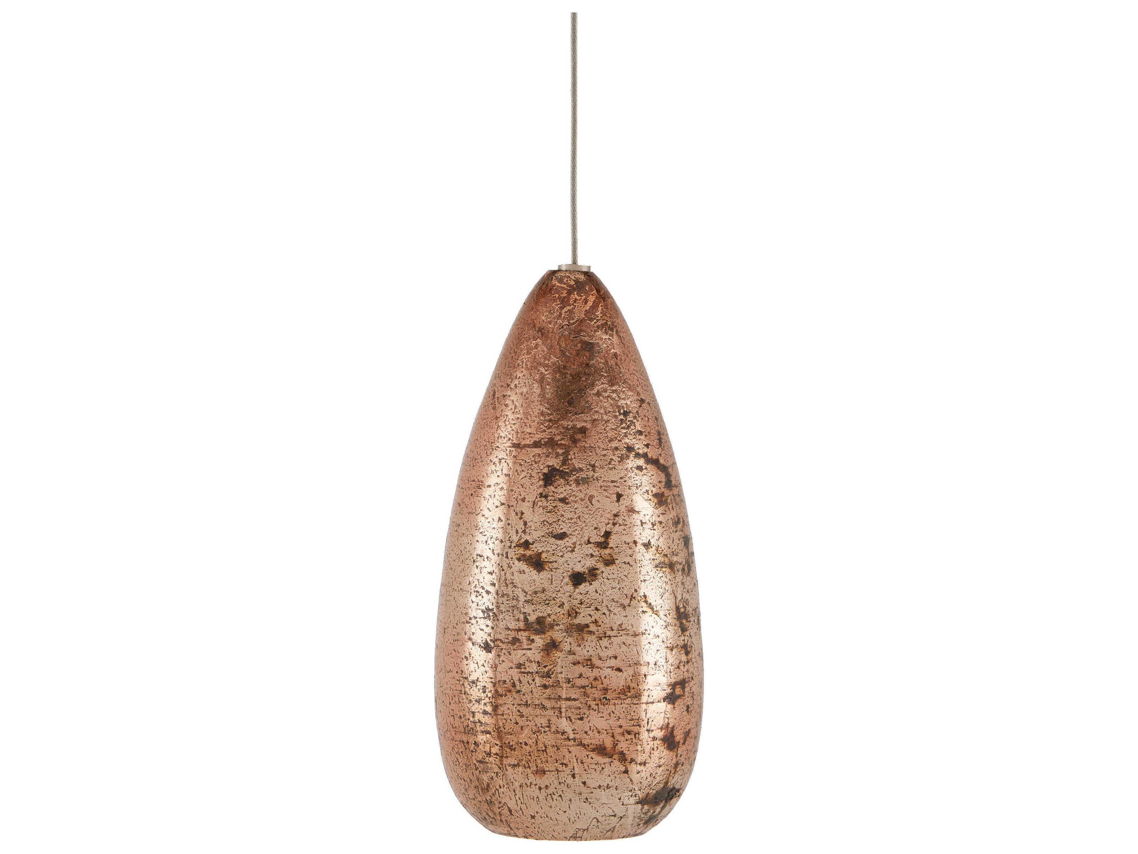 Currey & Company Rame 36-Light Copper Silver Painted Glass Pendant