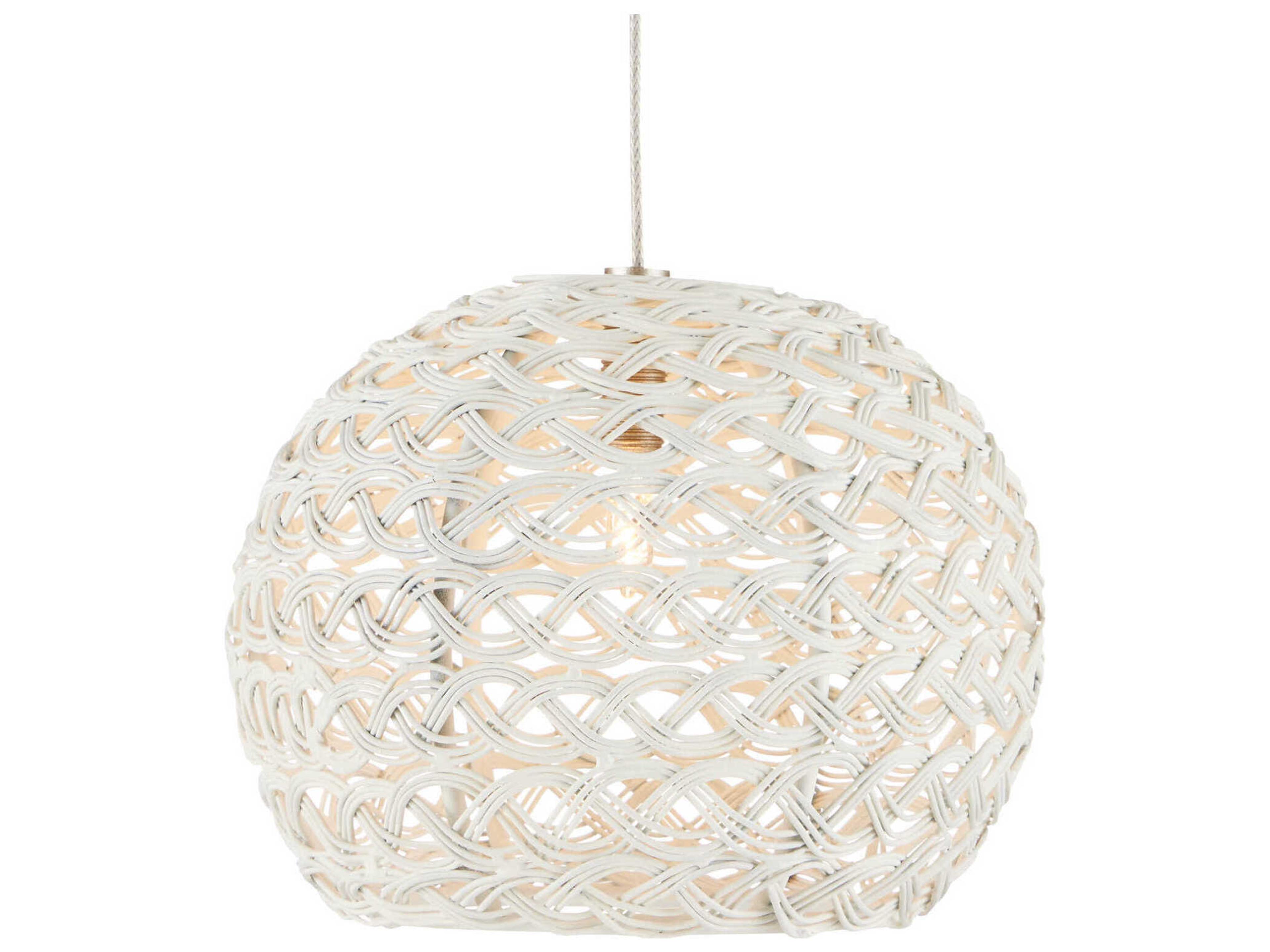 Currey & Company Piero 3-Light White Painted Silver Dome Mini Pendant