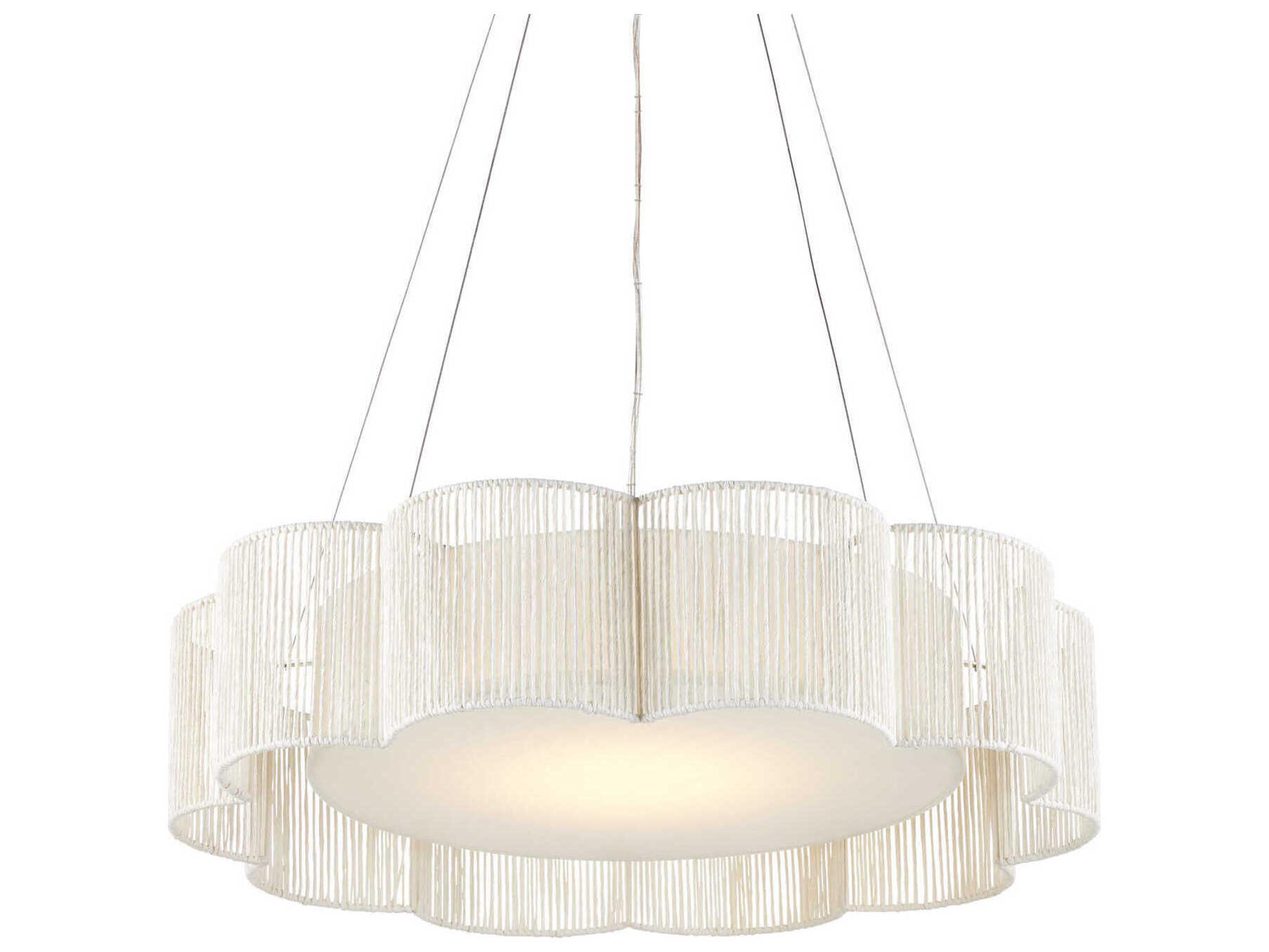 Ancroft Chandelier White and Silver Leaf Modern LED