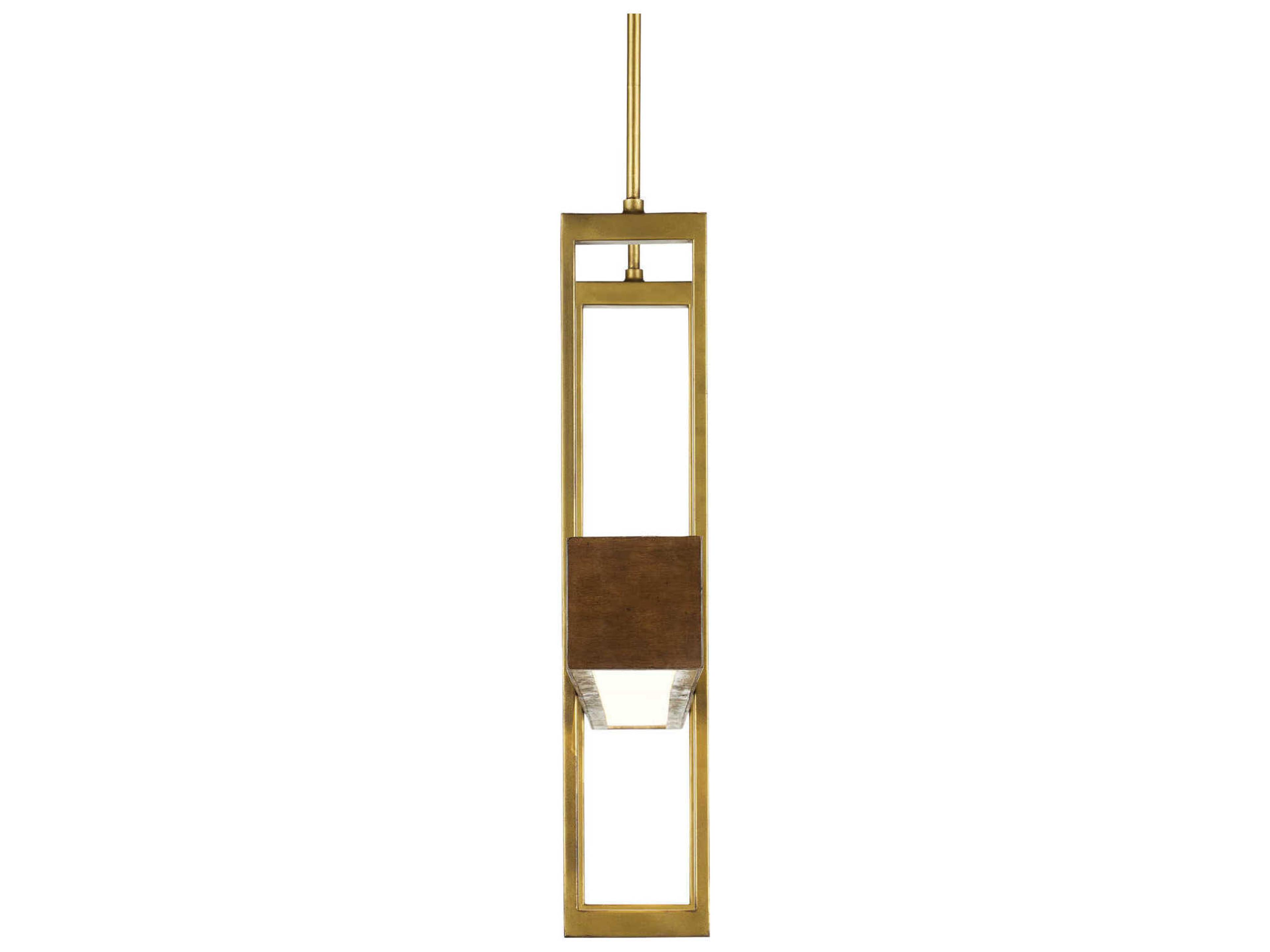 Currey & Company Tonbridge 3-Light Chestnut Brass Sugar White Brown Linear Island Pendant