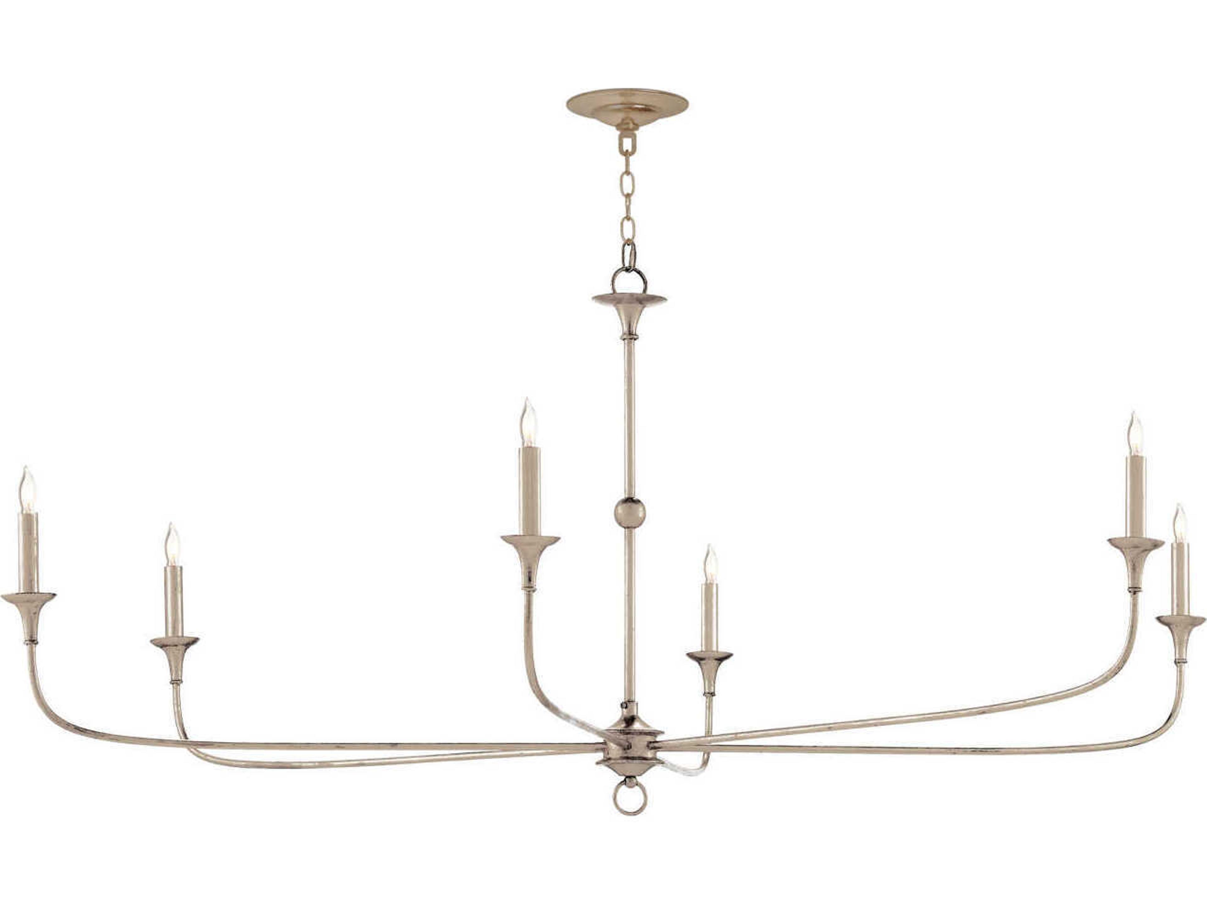 Currey & Company Nottaway 6-Light Champagne Silver Candelabra Chandelier