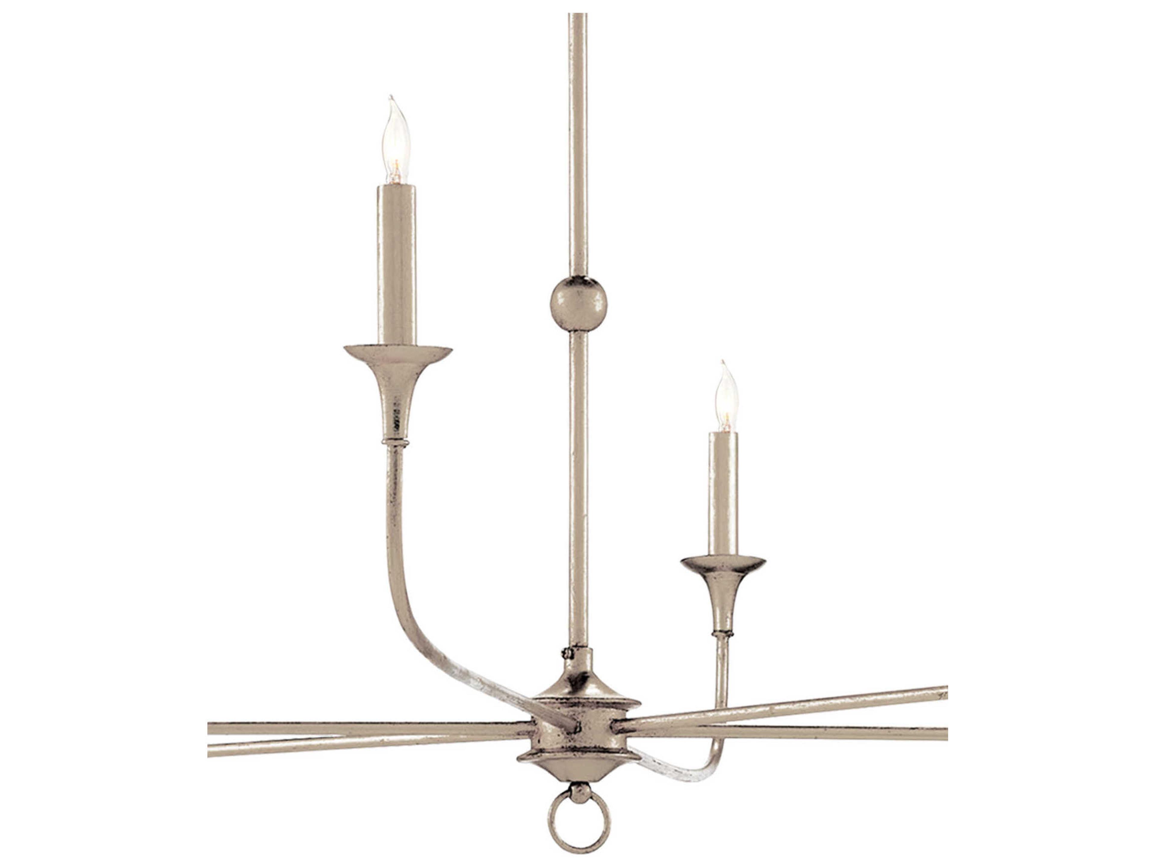 Currey & Company Nottaway 6-Light Champagne Silver Candelabra Chandelier