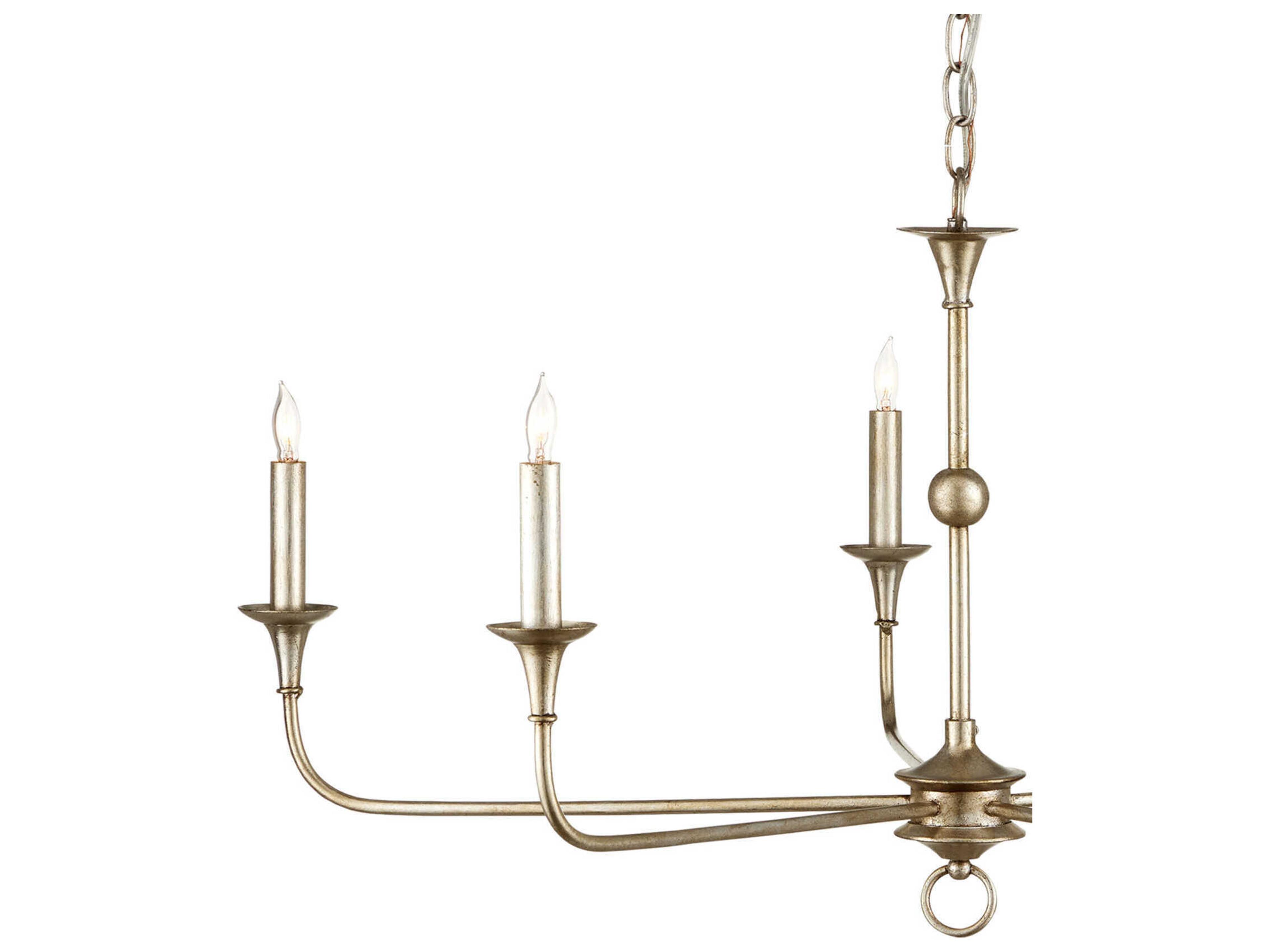 Currey & Company Nottaway 5-Light Champagne Silver Candelabra Chandelier
