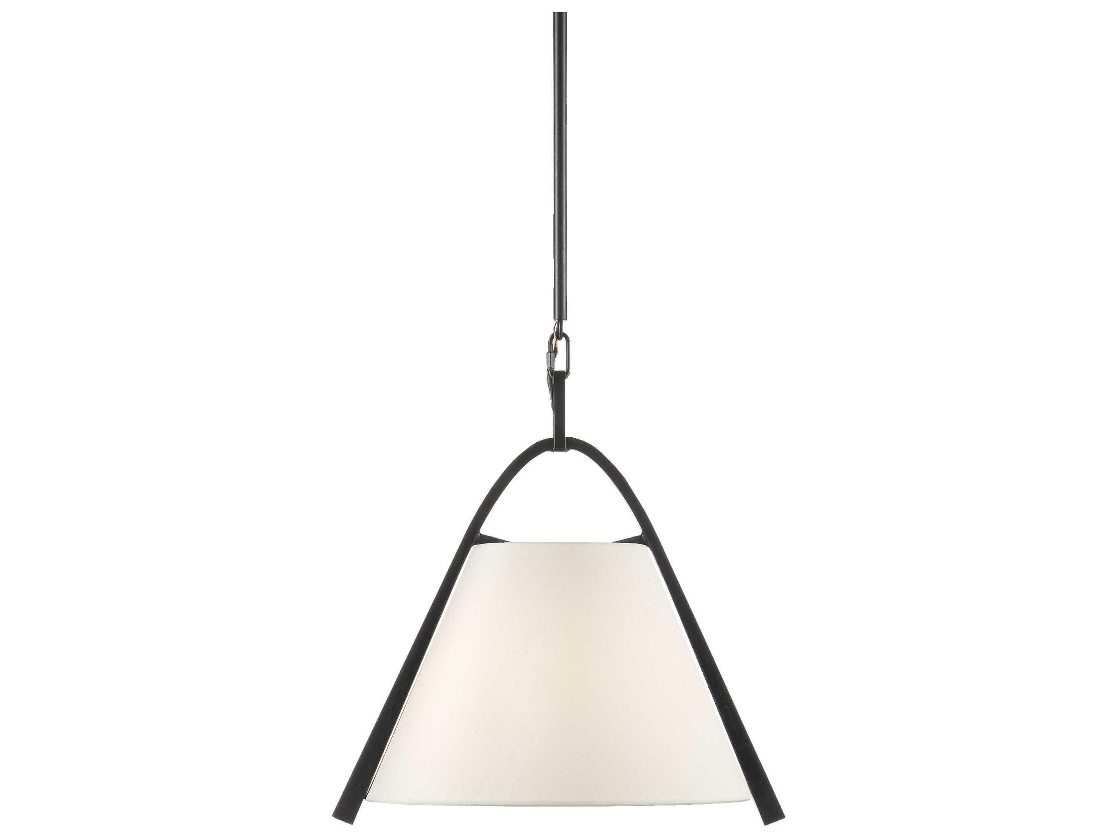 Currey & Company Frey 1-Light Satin Black Brown Pendant