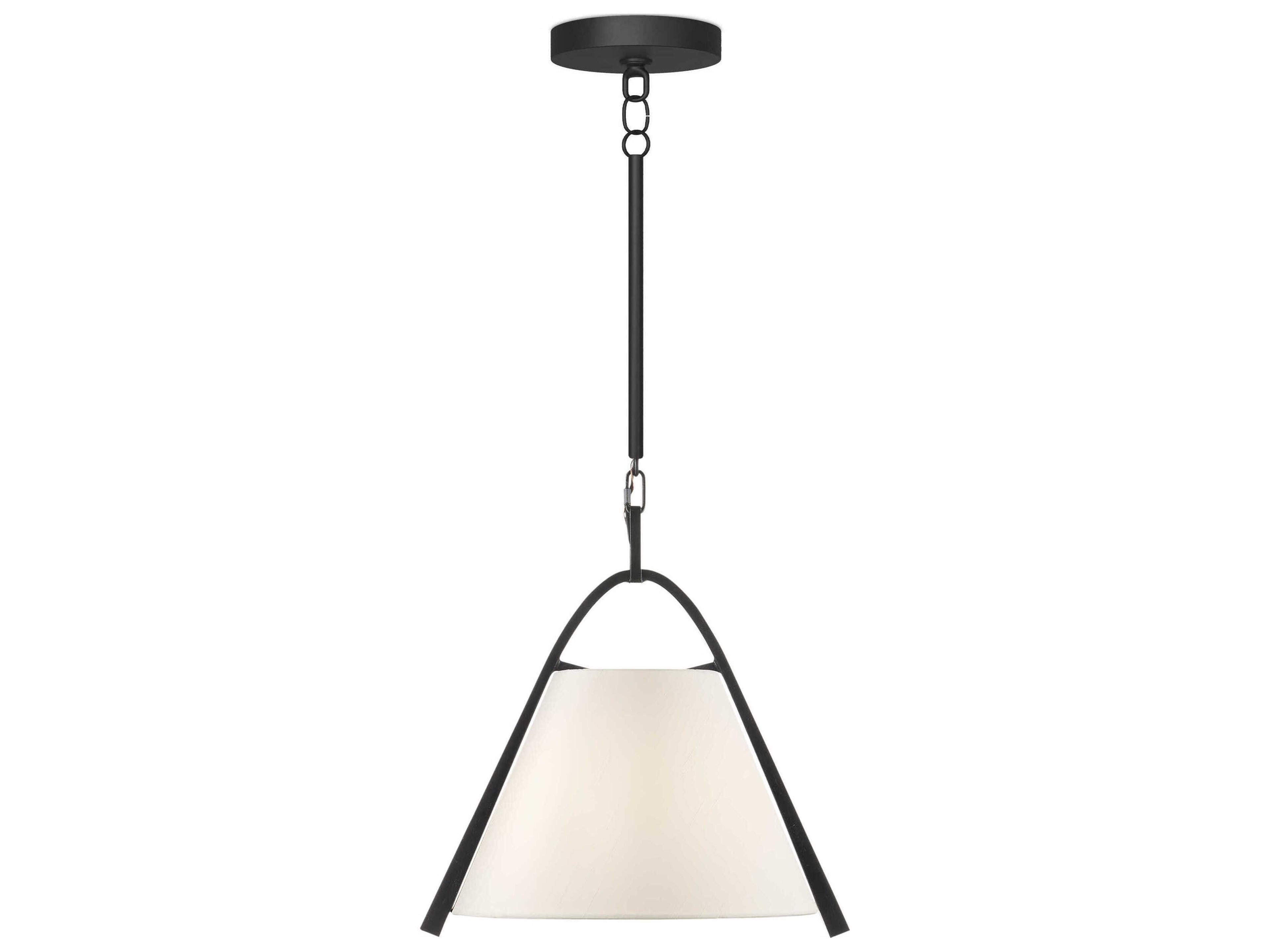 Currey & Company Frey 1-Light Satin Black Brown Pendant