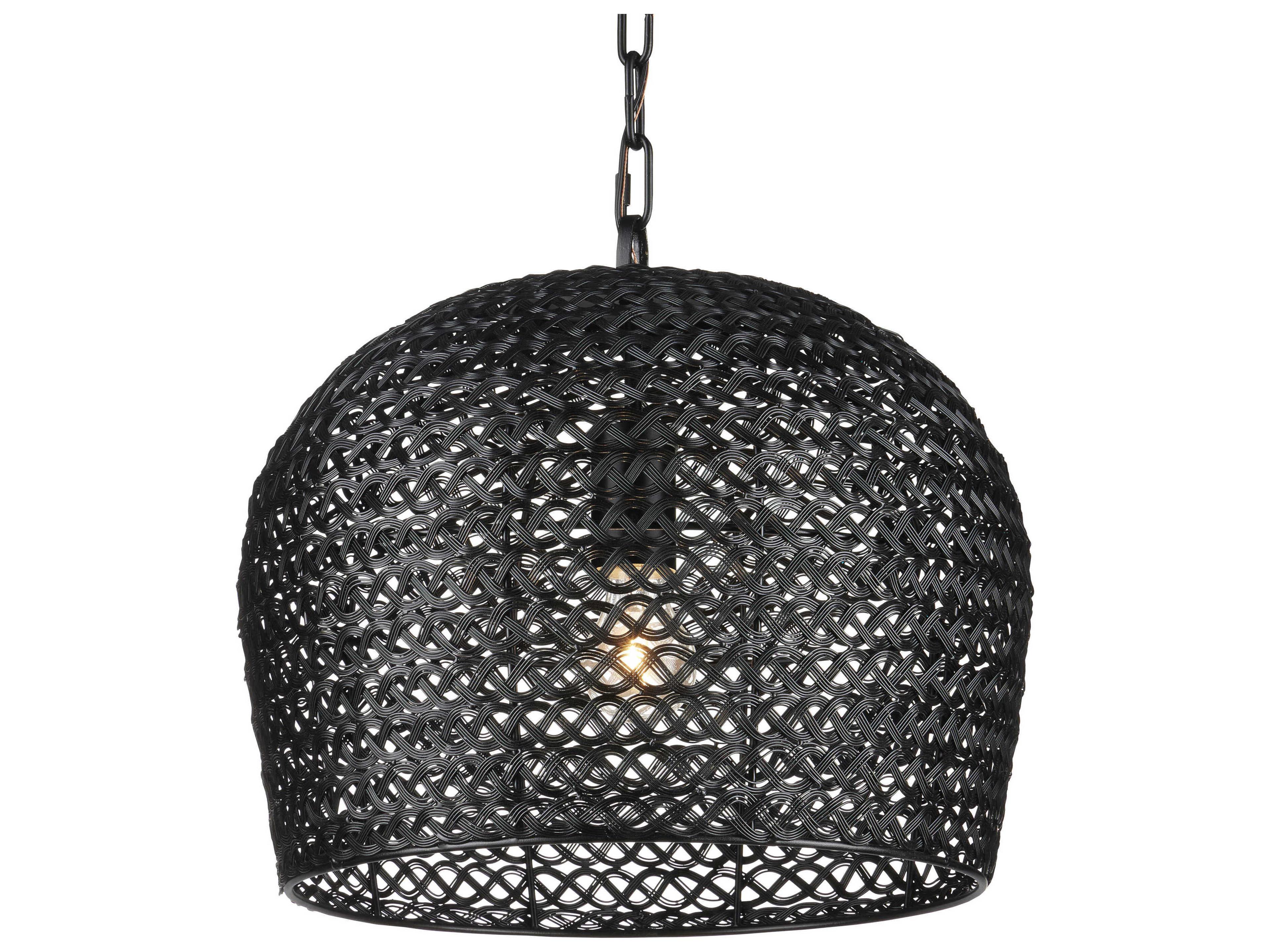 Currey & Company Piero 1-Light Satin Black Bowl Mini Pendant