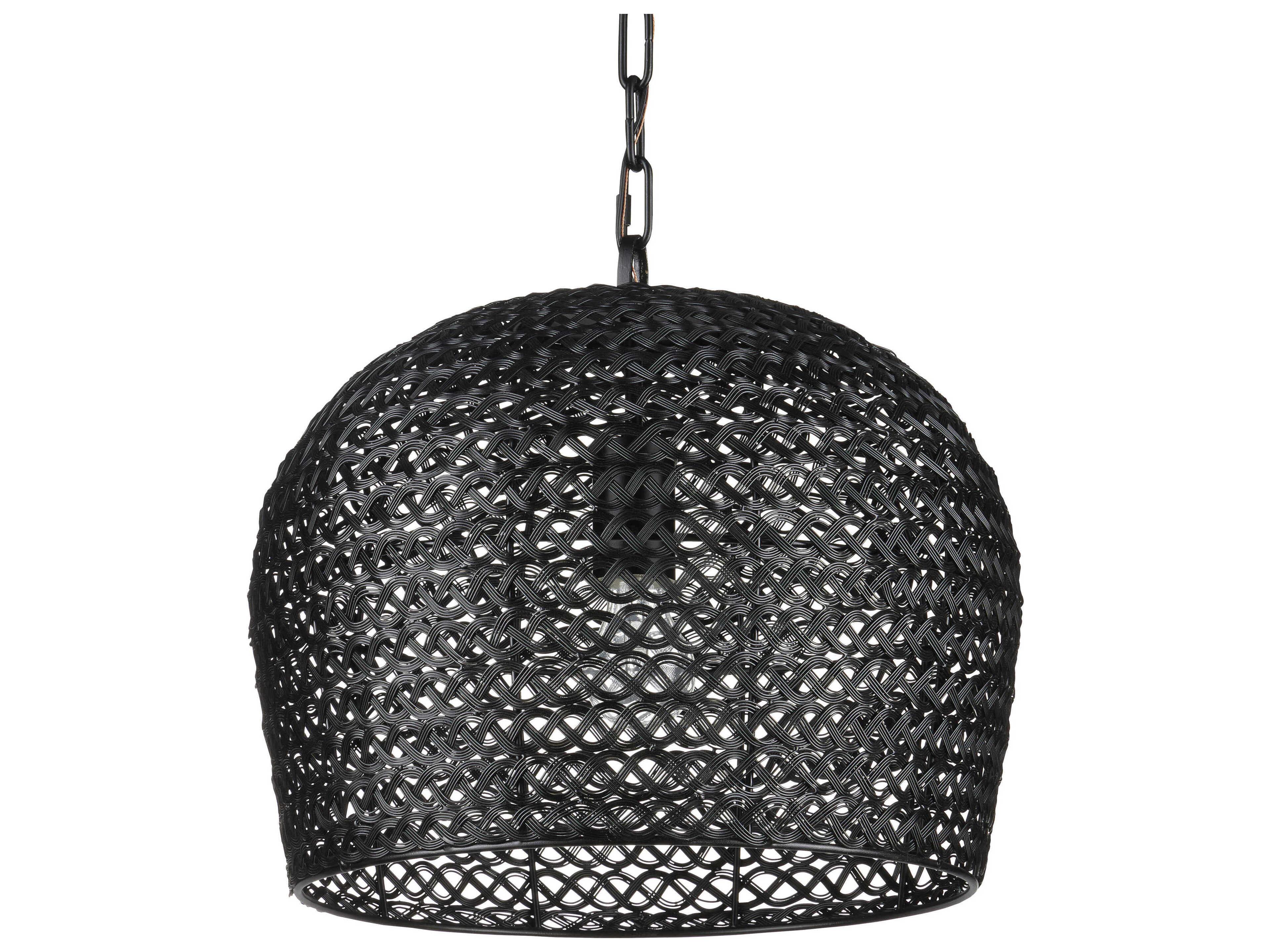Currey & Company Piero 1-Light Satin Black Bowl Mini Pendant
