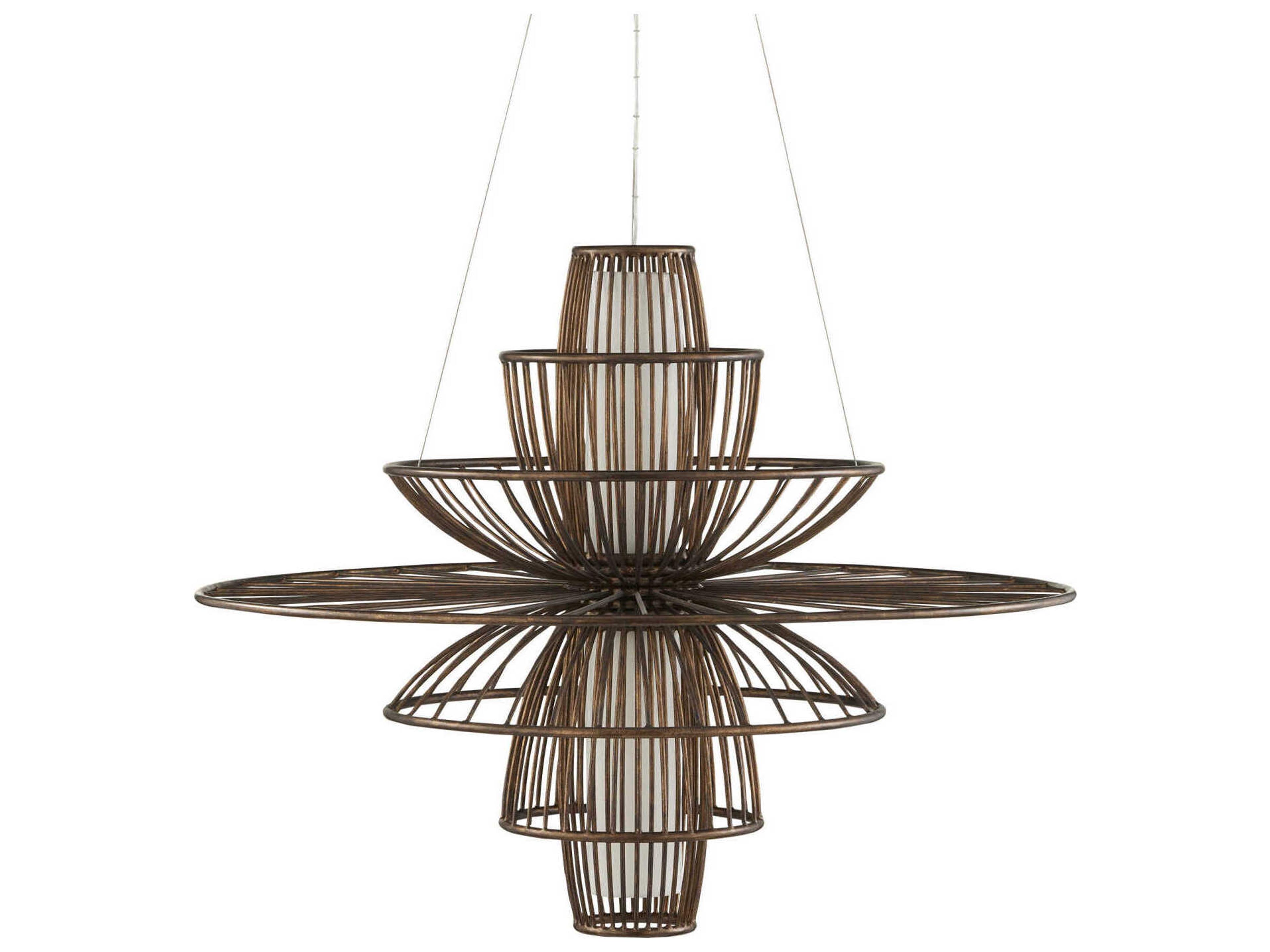 Currey & Company Benjiro 2-Light Gold Cylinder Linear Pendant